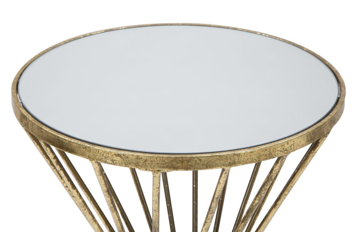 Natur24 Beistelltisch Hypnos Beistelltisch 35 x 35 x 70 cm Metall MDF Glas Gold