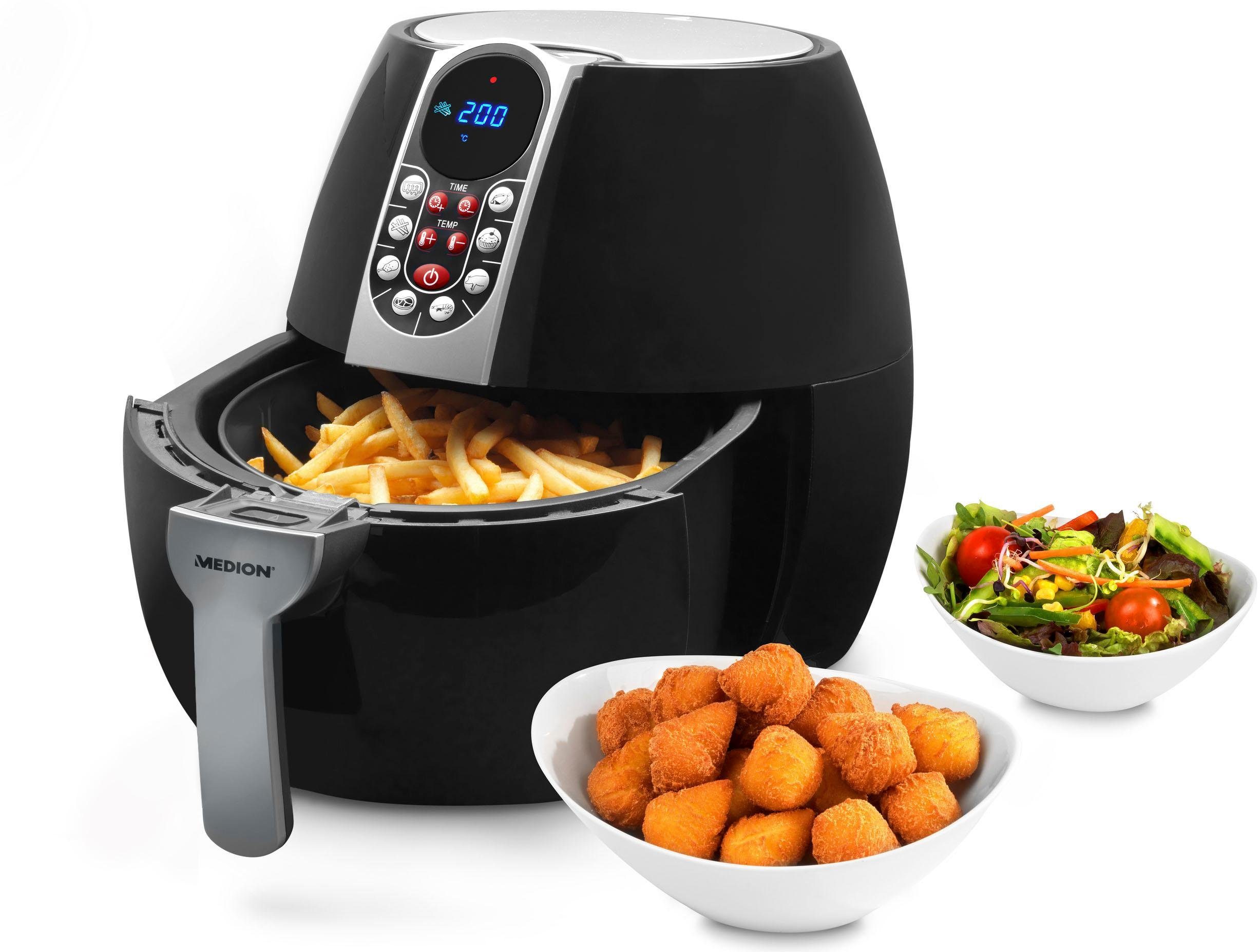 Medion® Heißluftfritteuse MD17320, 1500 W, 8 praktische Automatikprogramme