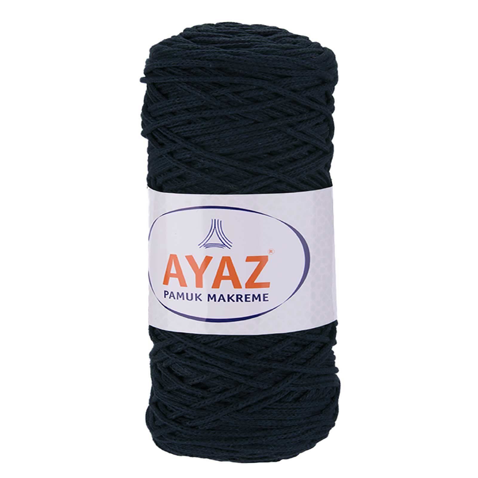 AYAZ 4 x 250g Strickgarn Pamuk Makrame Häkelwolle, 1148 marineblau