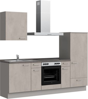 nobilia® Küchenzeile "Riva basic", vormontiert, Ausrichtung wählbar, Breite 240 cm, mit E-Geräten
