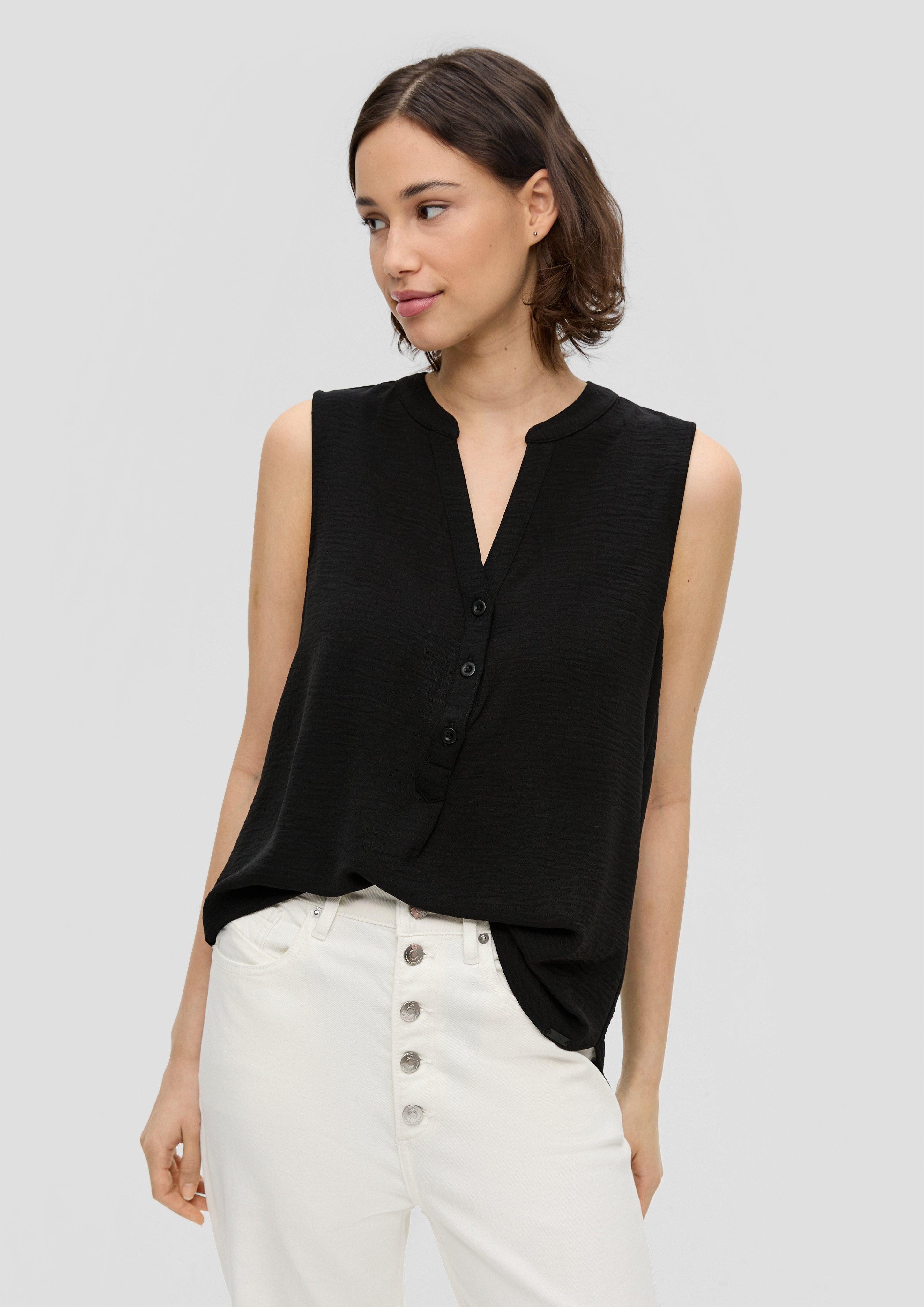 Blusentop Ärmellose Bluse aus Crêpe