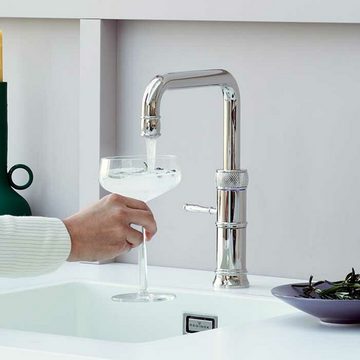 QUOOKER Küchenarmatur QUOOKER CLASSIC FUSION SQUARE VAQ PRO3 mit CUBE 2 (3CFSPTNCUBE) (2-St) 100°C Kochendwasserhahn mit Trinkwassersystem