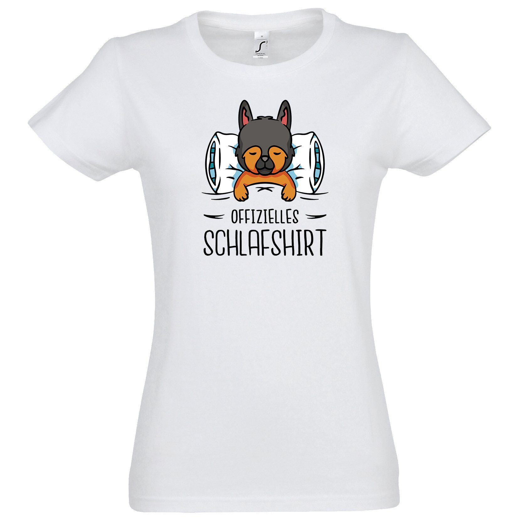 Youth Designz T-Shirt Offizielles Schlafshirt Hundewelpen Damen Shirt mit modischem Print Weiß