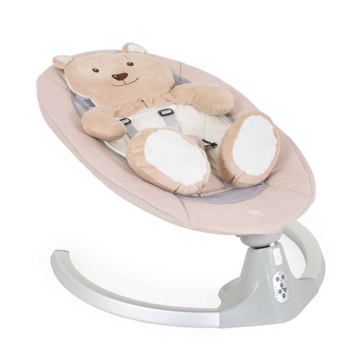Moni Babywippe Ari Bär, 5 Schaukelgeschwindigkeiten, 12 Melodien, Fernbedienung, Timer