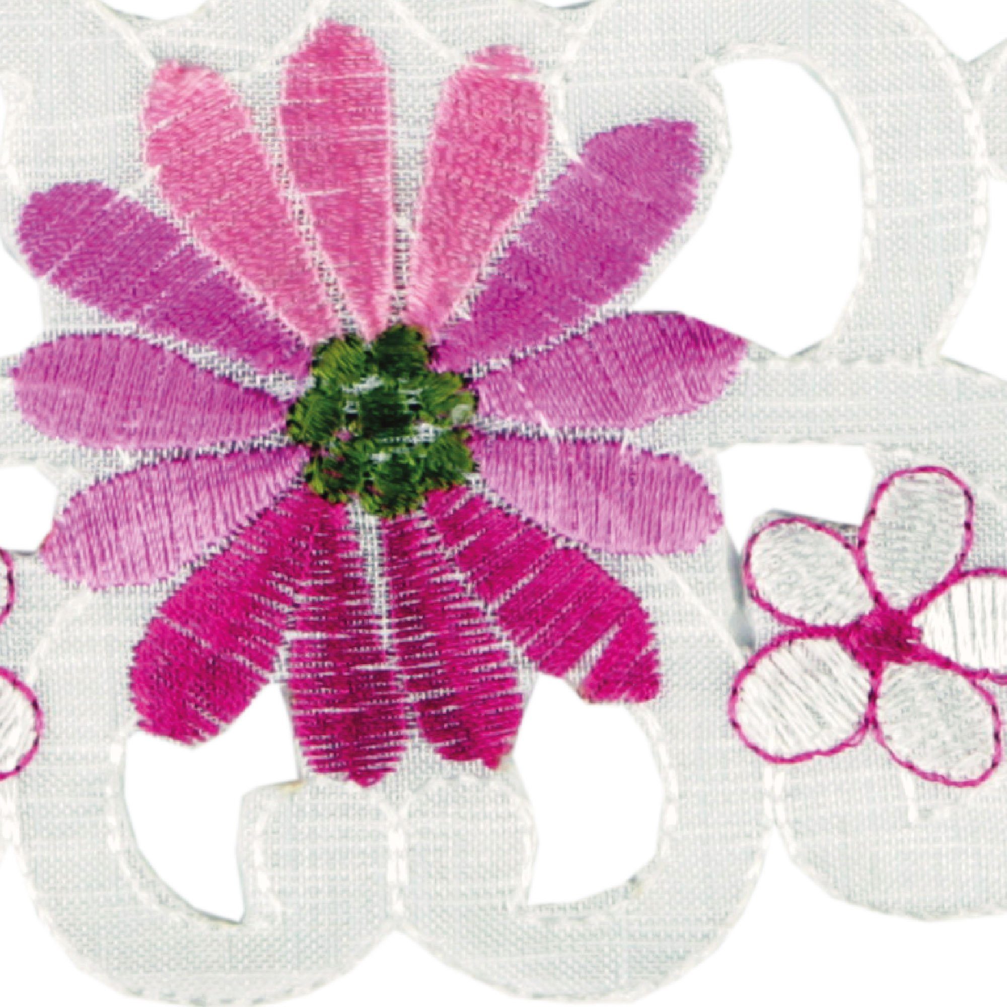 Arsvita Tischdecke bestickt (1-tlg), dekorative Tischdekoration - Spitze, Platzset in Leinenoptik, Pink versch. 30x30cm Variationen vielen