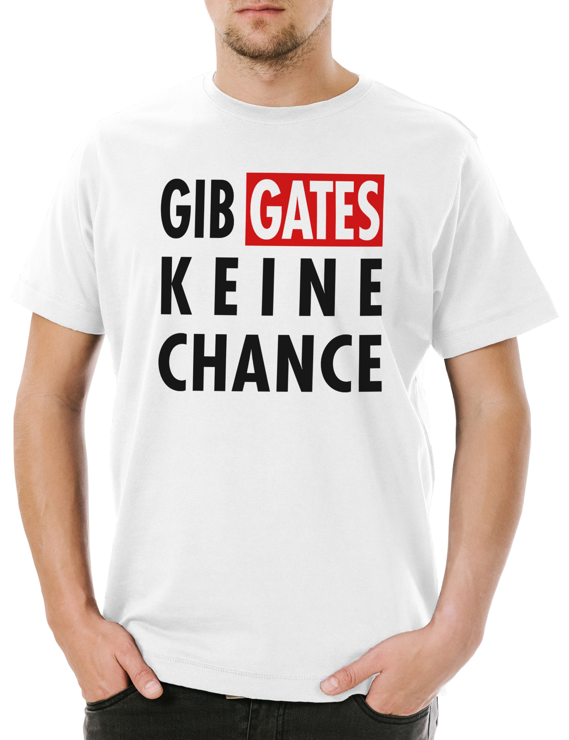 Urban Backwoods Print-Shirt Gib Gates Keine Chance Herren T-Shirt Software Monopol Admin Nerd (1-tlg) Informatiker Internet Programmierer Software