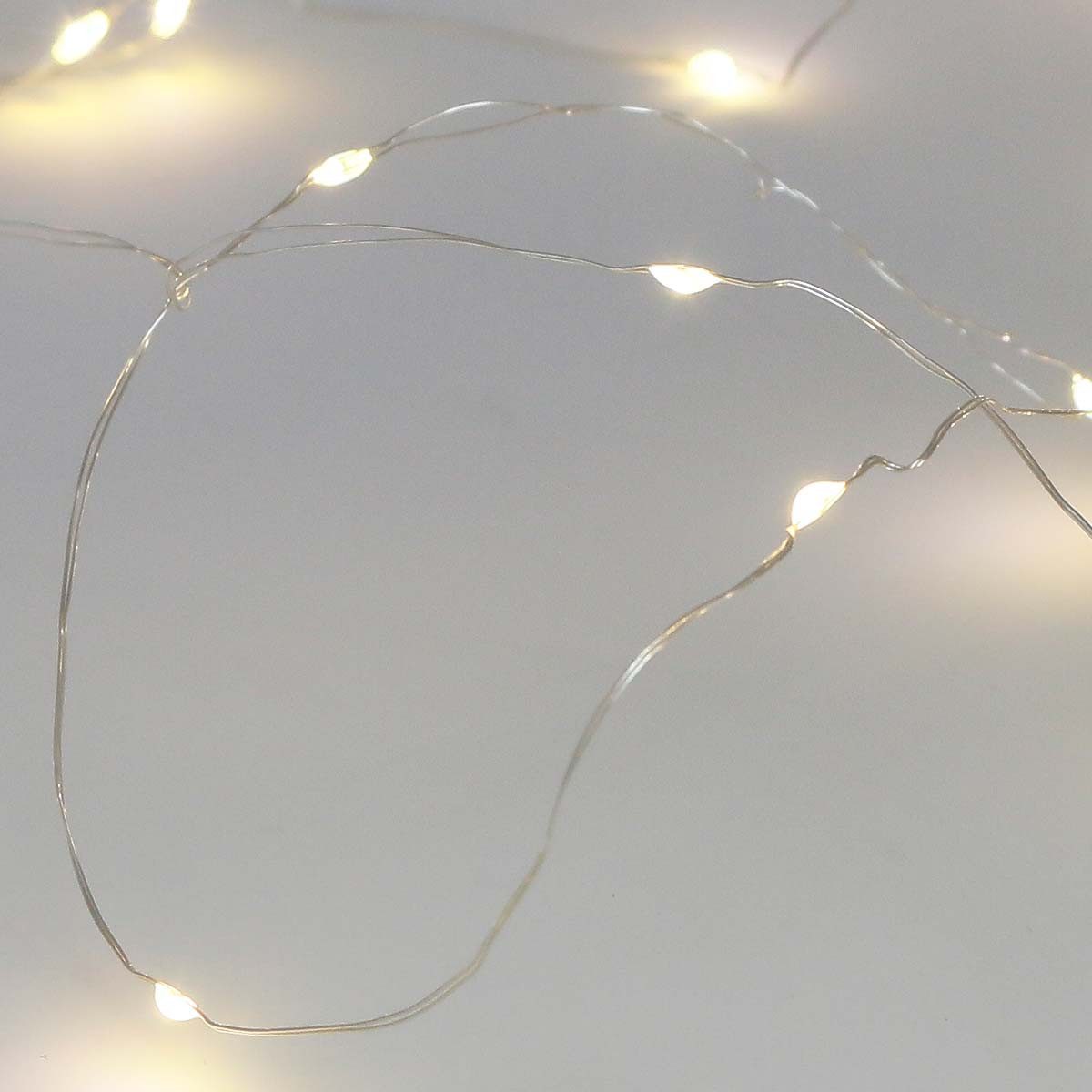 EGB LED-Lichterkette Batterie-Lichterkette 20 Micro-LEDs silberfarbener
