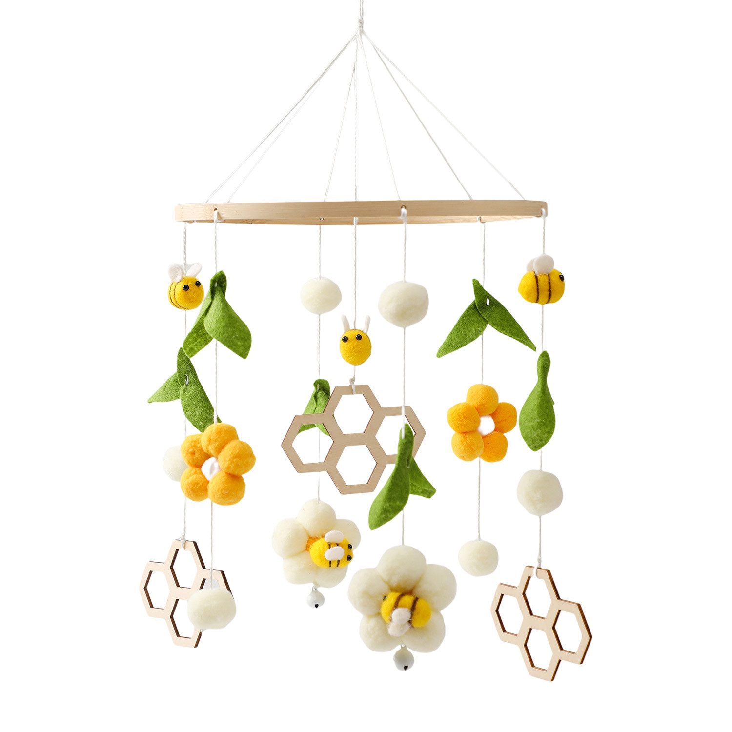 Windspiel Mobile Baby Windspiele,Kinderzimmer Deko,mit Filzbällen
