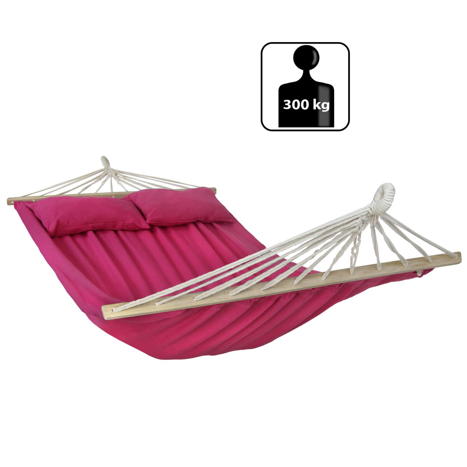 BB Sport Stabhängematte Stabhängematte 240 x 150 cm inkl. 2 Kissen für 2 Personen