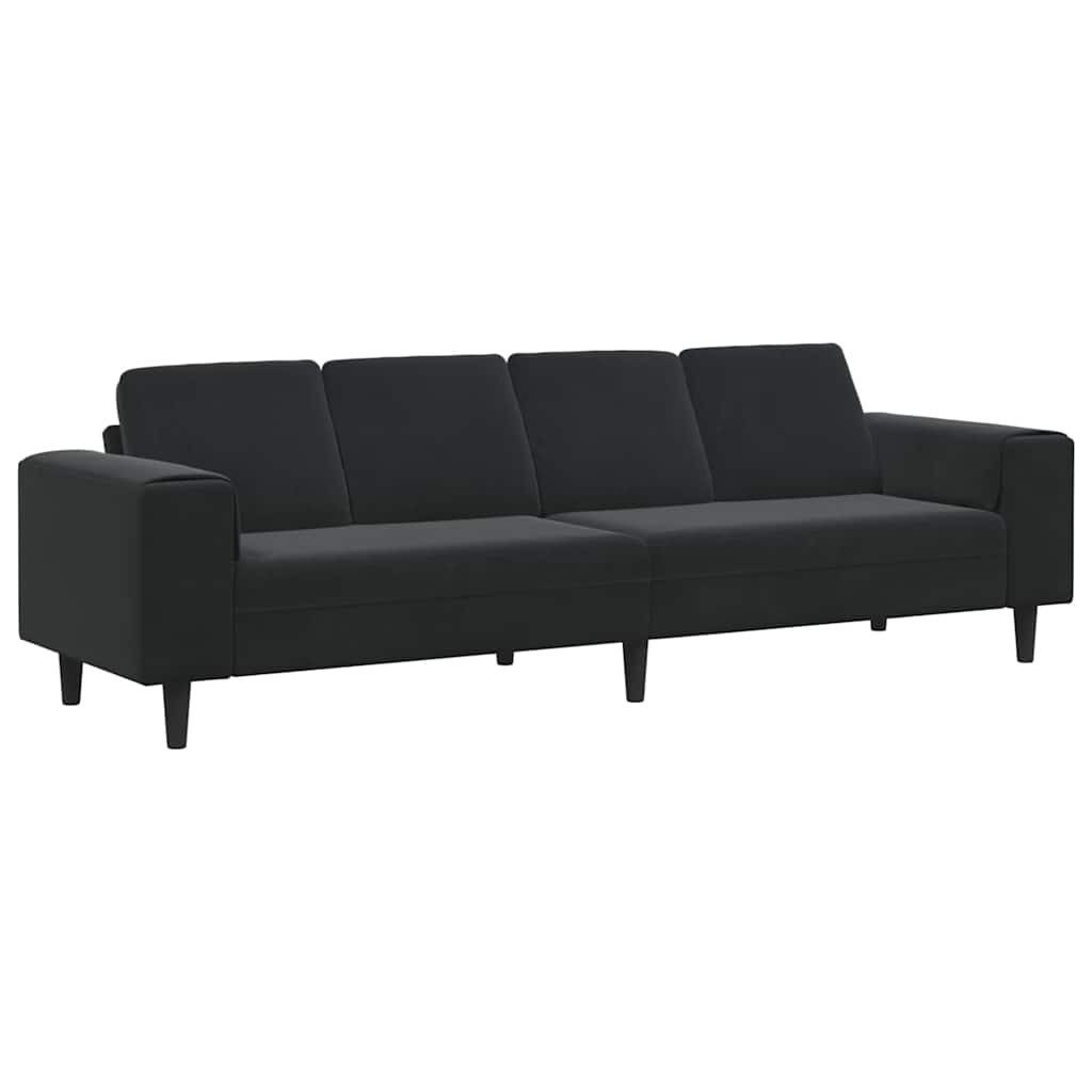 vidaXL Sofa Sofa Set Schwarz Samt, günstig online kaufen