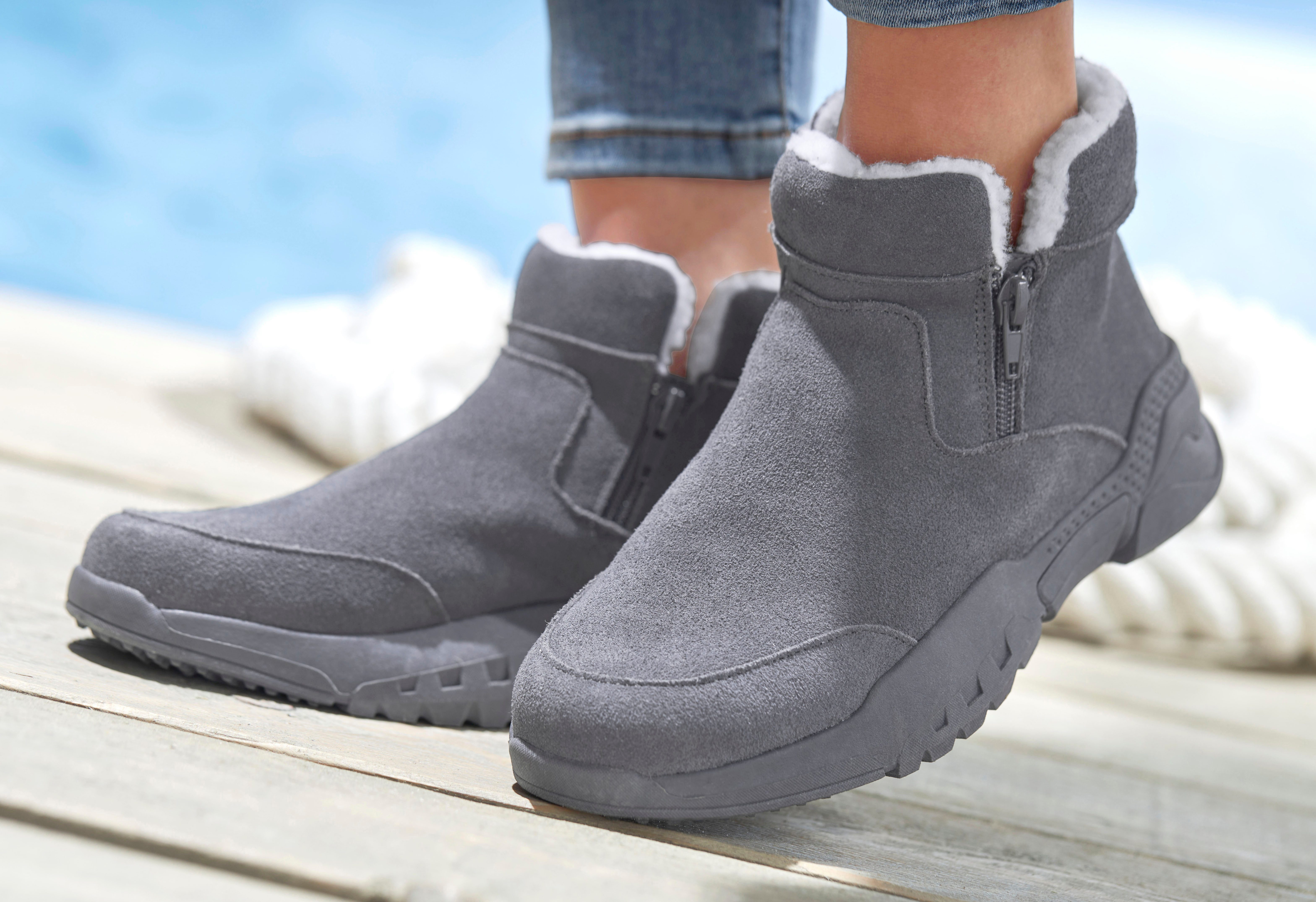 Vivance Stiefelette aus Veloursleder und mit günstig online kaufen