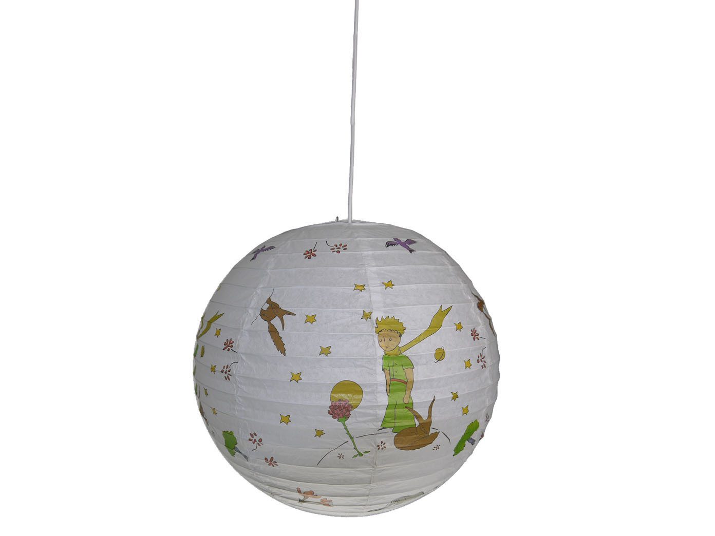 niermann Pendelleuchte Lampenschirm Papier Kleiner Prinz Ø 40cm, dimmbar, LED wechselbar, warmweiß, Papier-Lampe mit Kugel Lampenschirm DER KLEINE PRINZ für Kinderzimmer