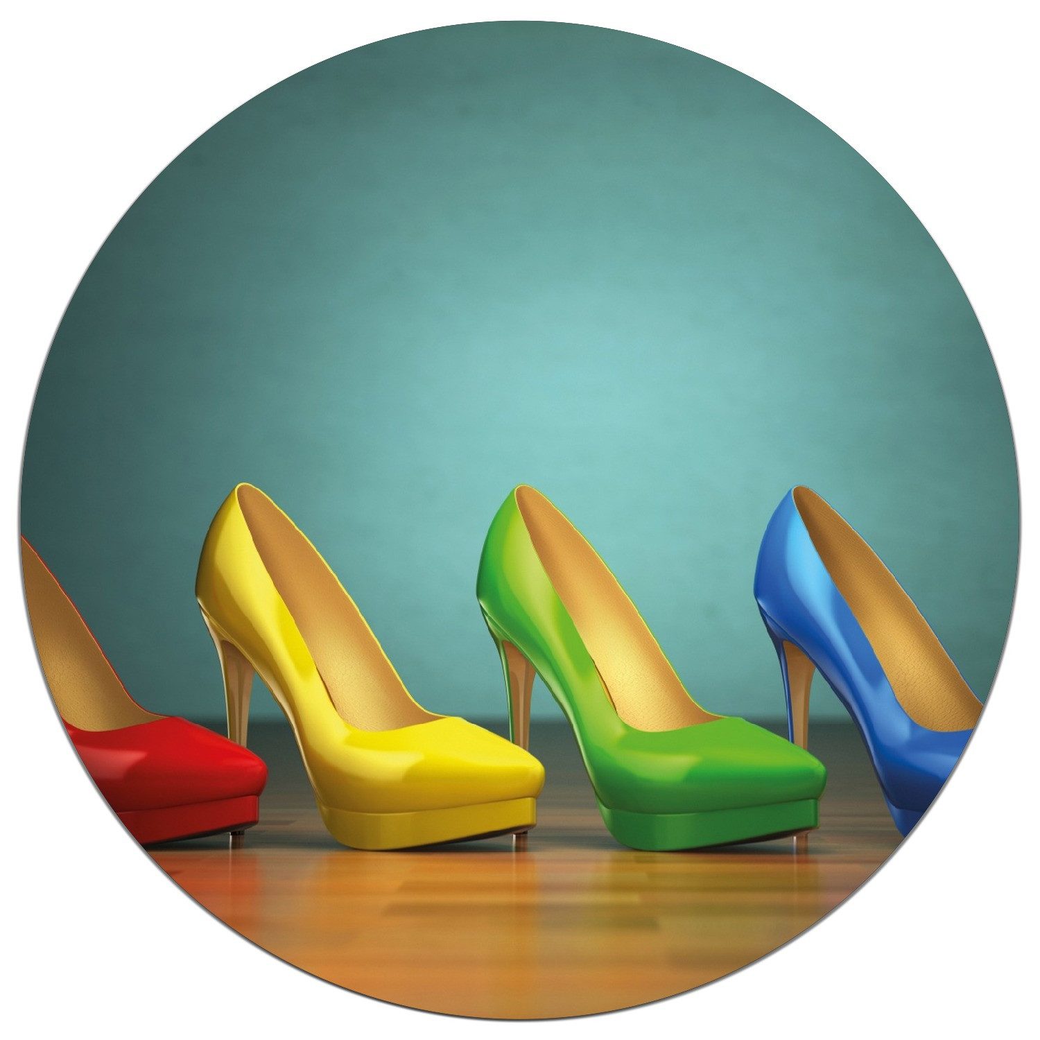 Wallario Wandfolie, Bunte Обувь - High Heels für Frauen, wasserresistent, geeignet für Bad und Dusche