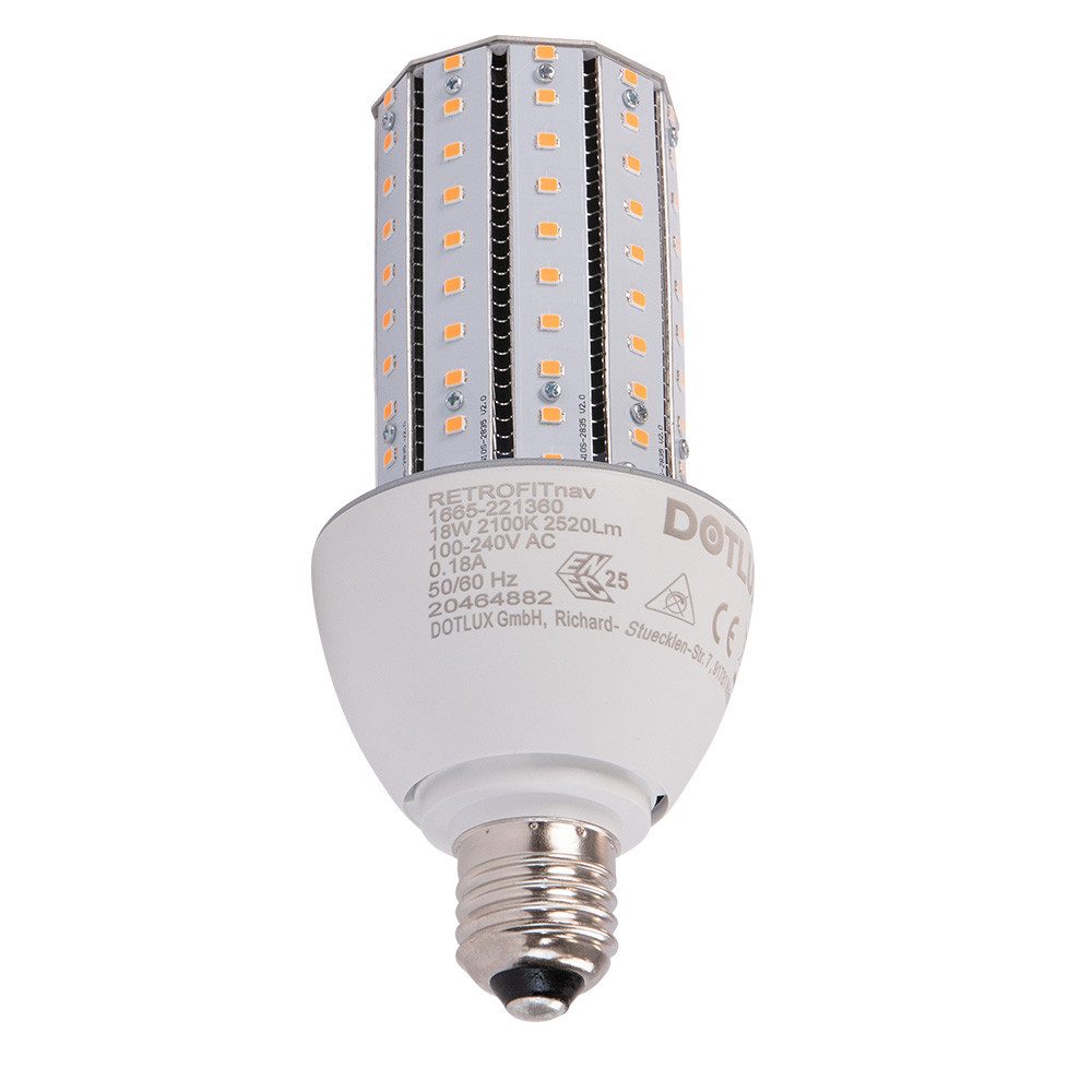 DOTLUX Smarte LED-Leuchte DOTLUX LED-Strassenlampe RETROFITnav E27 18W 2100K