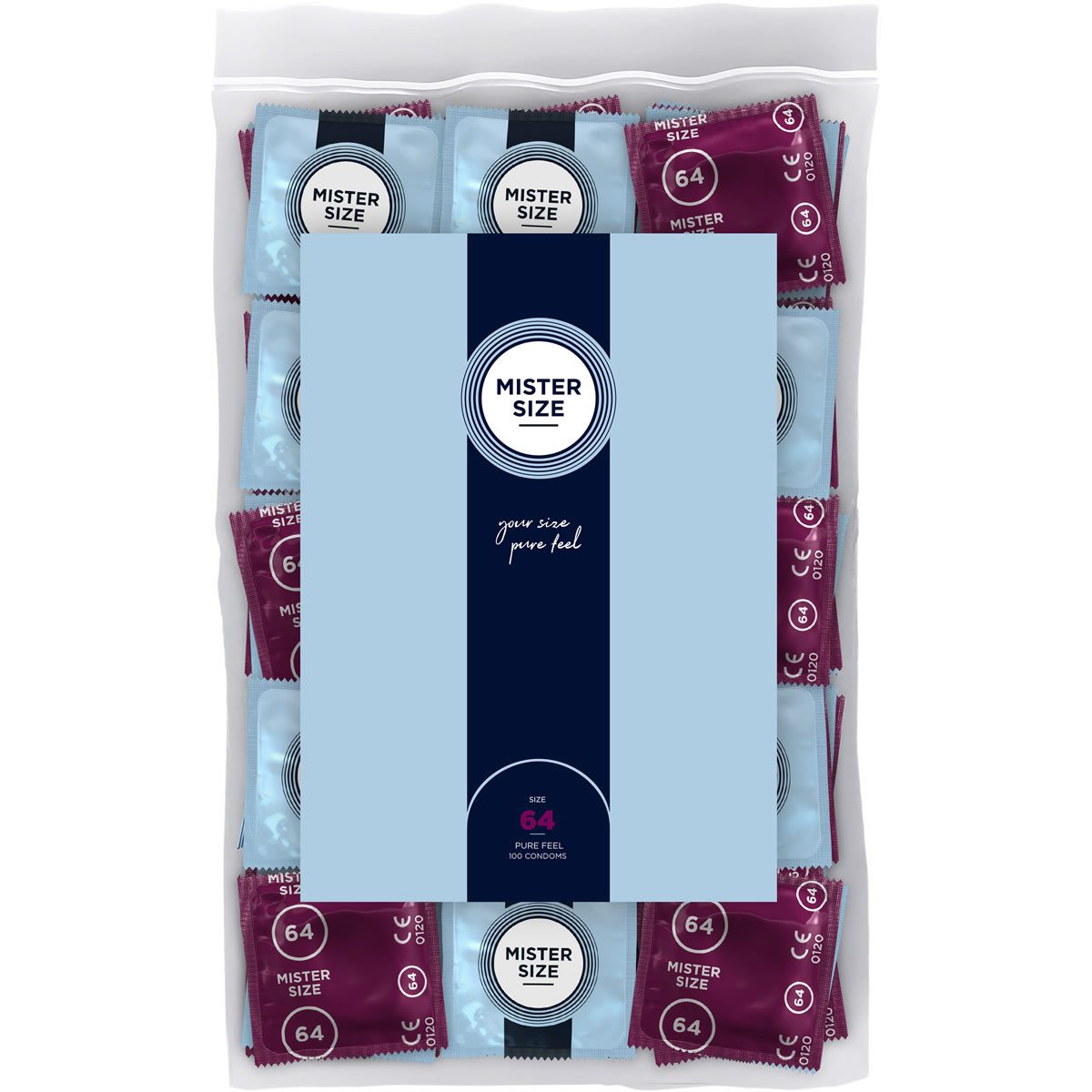 MISTER SIZE XXL-Kondome Mister Size «64» Maßkondome - robust & komfortabel Packung mit, 100 St., Kondome in Größe XXL, vegan, extra dünn & extra fein, das passende Kondom in Ihrer Größe