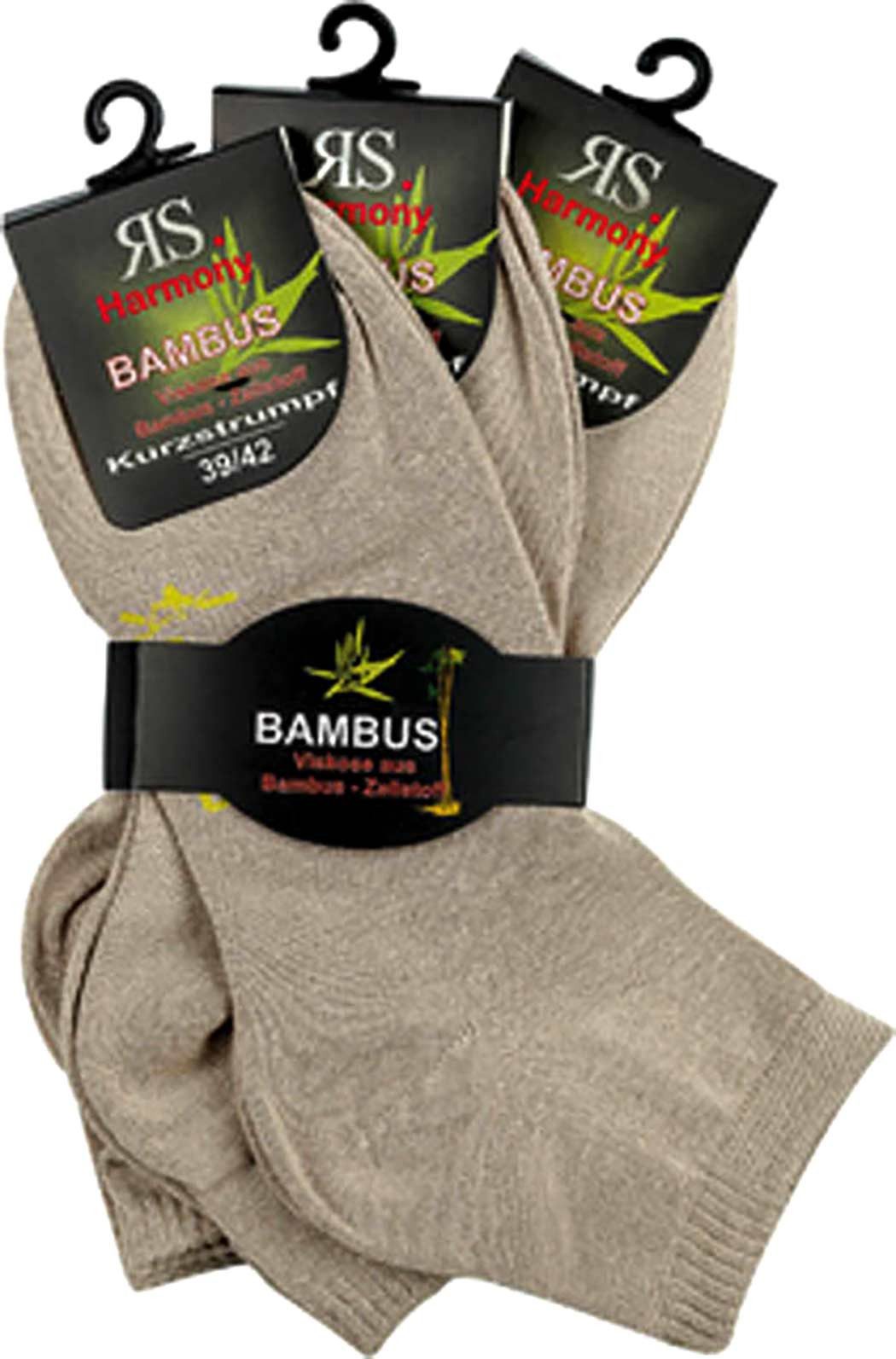 Riese Strümpfe Basicsocken Kurzschaftsocke BAMBUS (Spar-Pack, 3-Paar, 3 Paare) aus Bambus Viskose