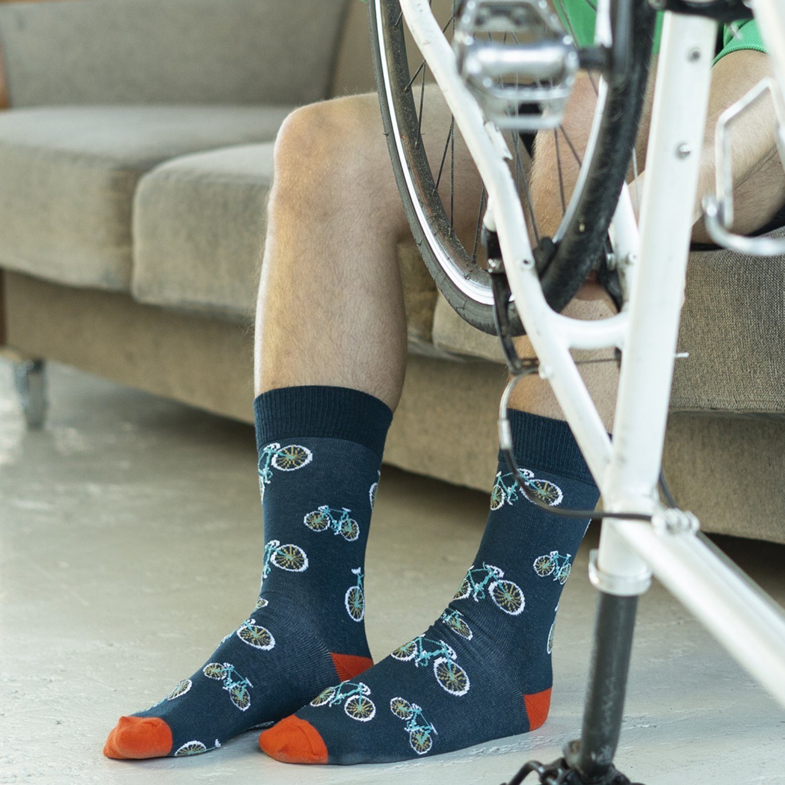 Für 1-Paar, Geschenke Fahrrad (Paar, Herren Blau Männer Socken Fahrrad Socken 40-45EU Soxo Set) Lustige