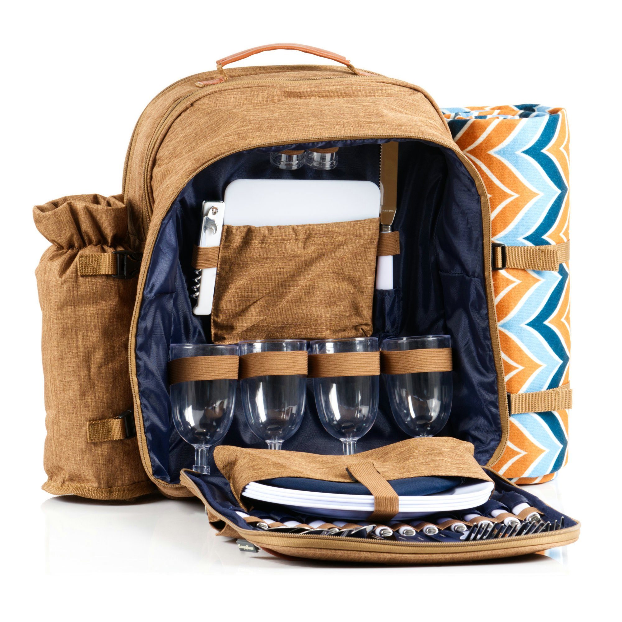 CampFeuer Freizeitrucksack Picknickrucksack für 4 Personen, günstig online kaufen