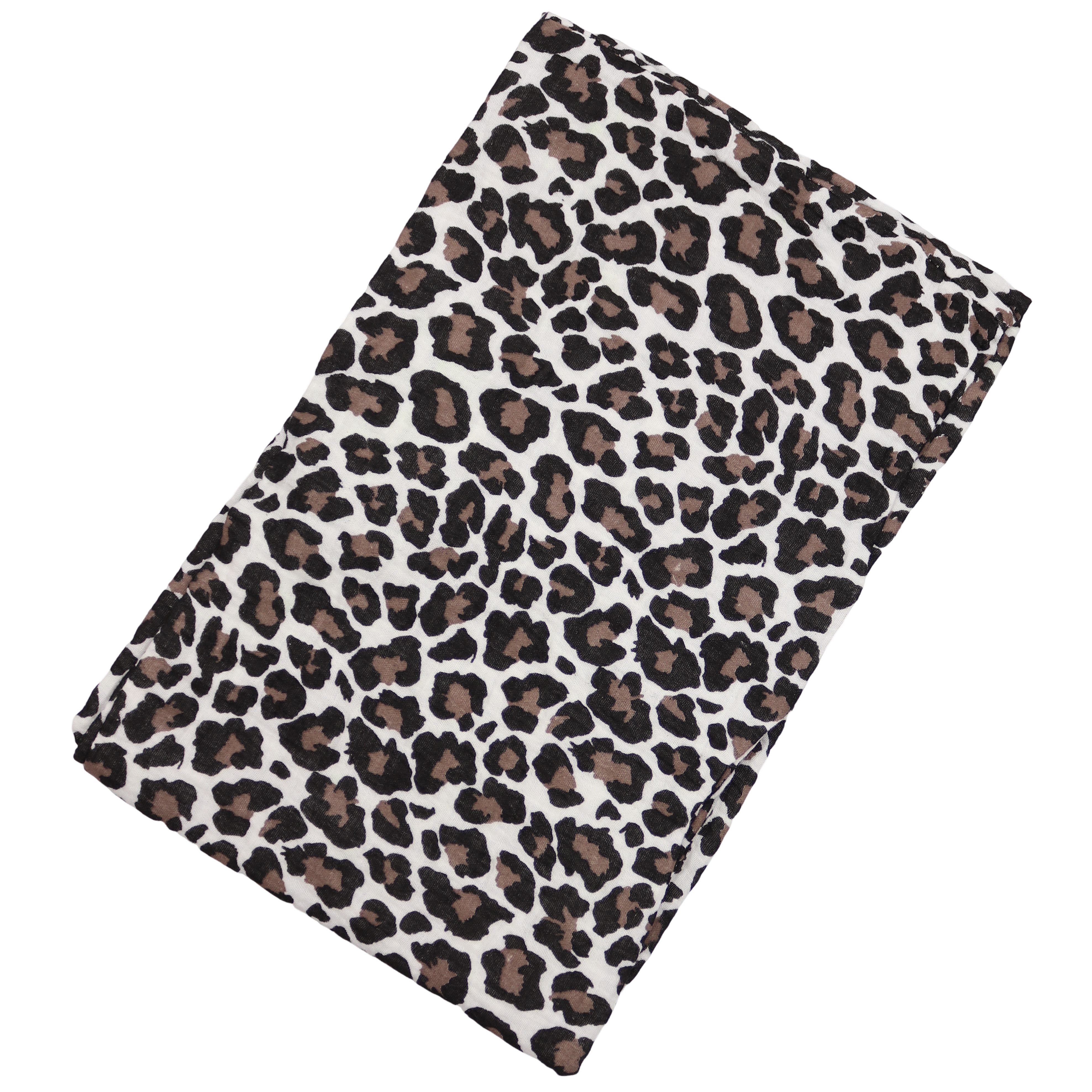 MIRROSI Loop Damen Schal aus Musellin, Made in Italy 70x20cm, Leo, Schlauchschal, (Zweimal um den Hals wickelbar, ca.70x20cm), Damen Halstuch ideal für Frühling, Sommer oder Herbst