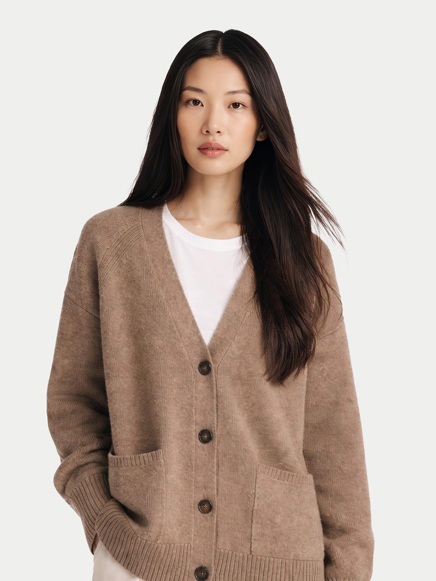 GOBI Cashmere Cardigan Lockerer Kaschmir-Cardigan mit Knöpfen
