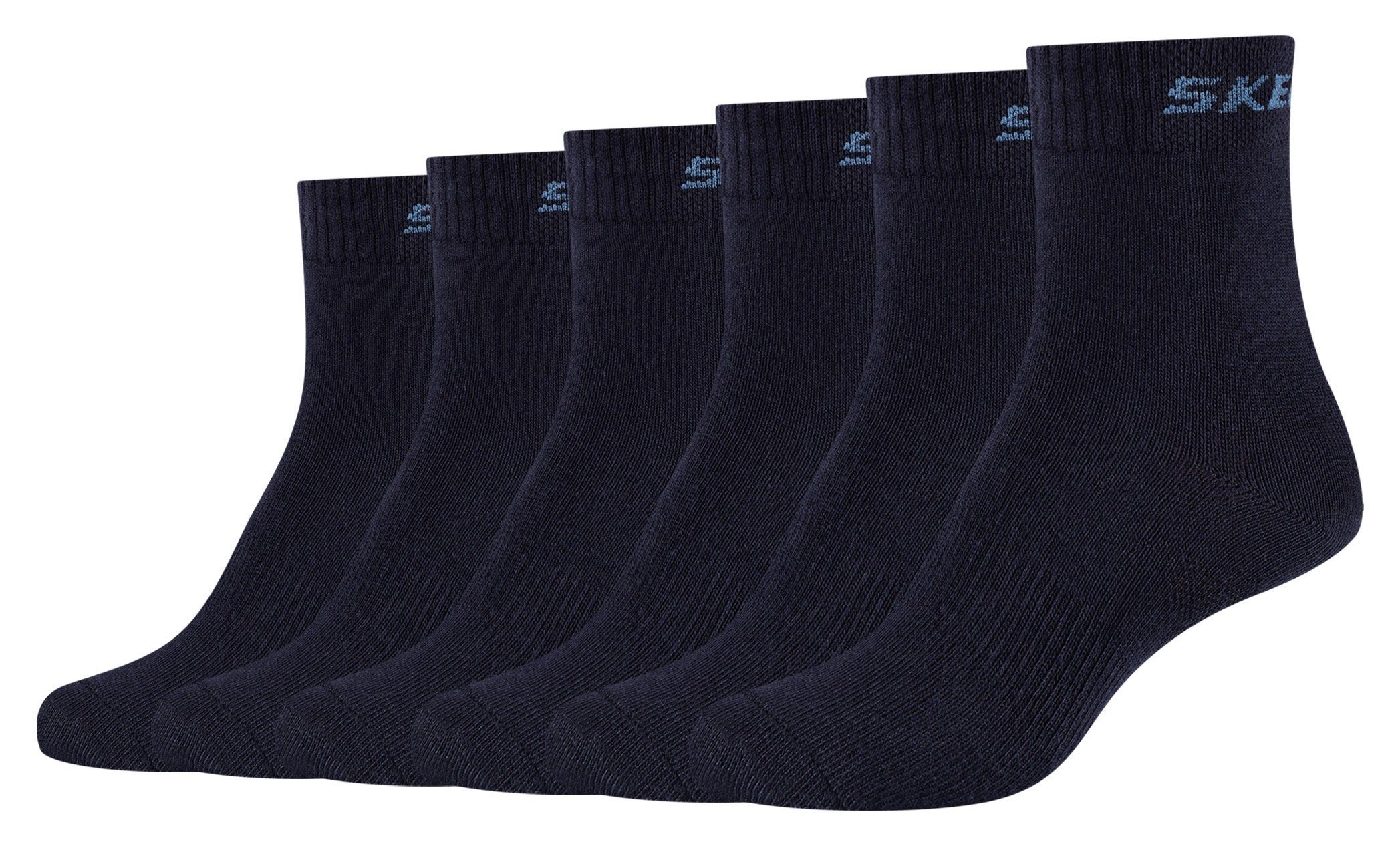6x Ventilation mit navy System Paar Skechers (6-Paar) Mesh Socken (6)
