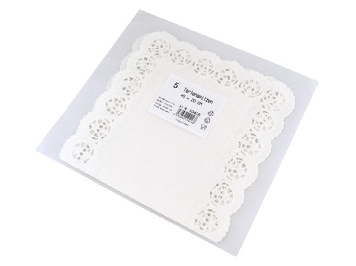 Dekomatte Tortenspitzen, rechteckig - 5er Pack, Zubehör für Kuchen, Stück, 5-tlg., Tortenunterlage Gebäckunterlage Papierspitzen