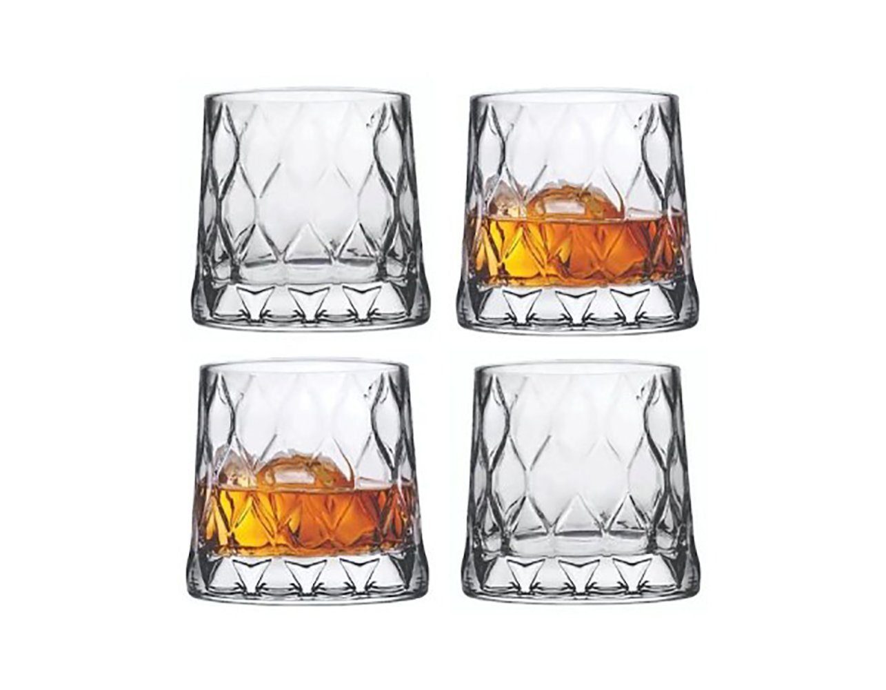 Pasabahce Whiskyglas Pasabahce 420194 Leafy Trinkgläser Whiskyglas Saftglas 4er Set 300cc