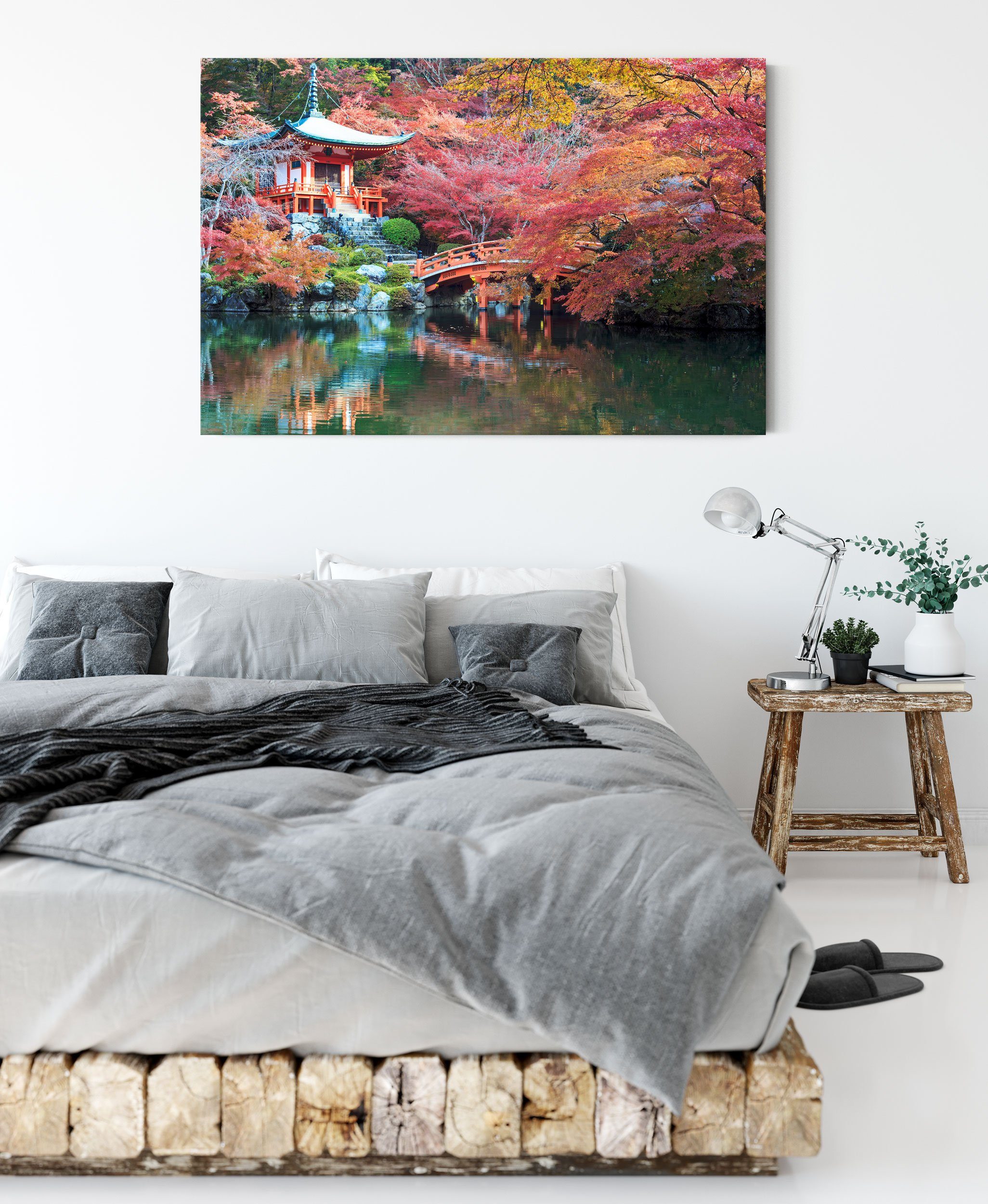 Pixxprint Leinwandbild Wunderschönes Kloster in Japan, Wunderschönes Kloster in Japan (1 St), Leinwandbild fertig bespannt, inkl. Zackenaufhänger
