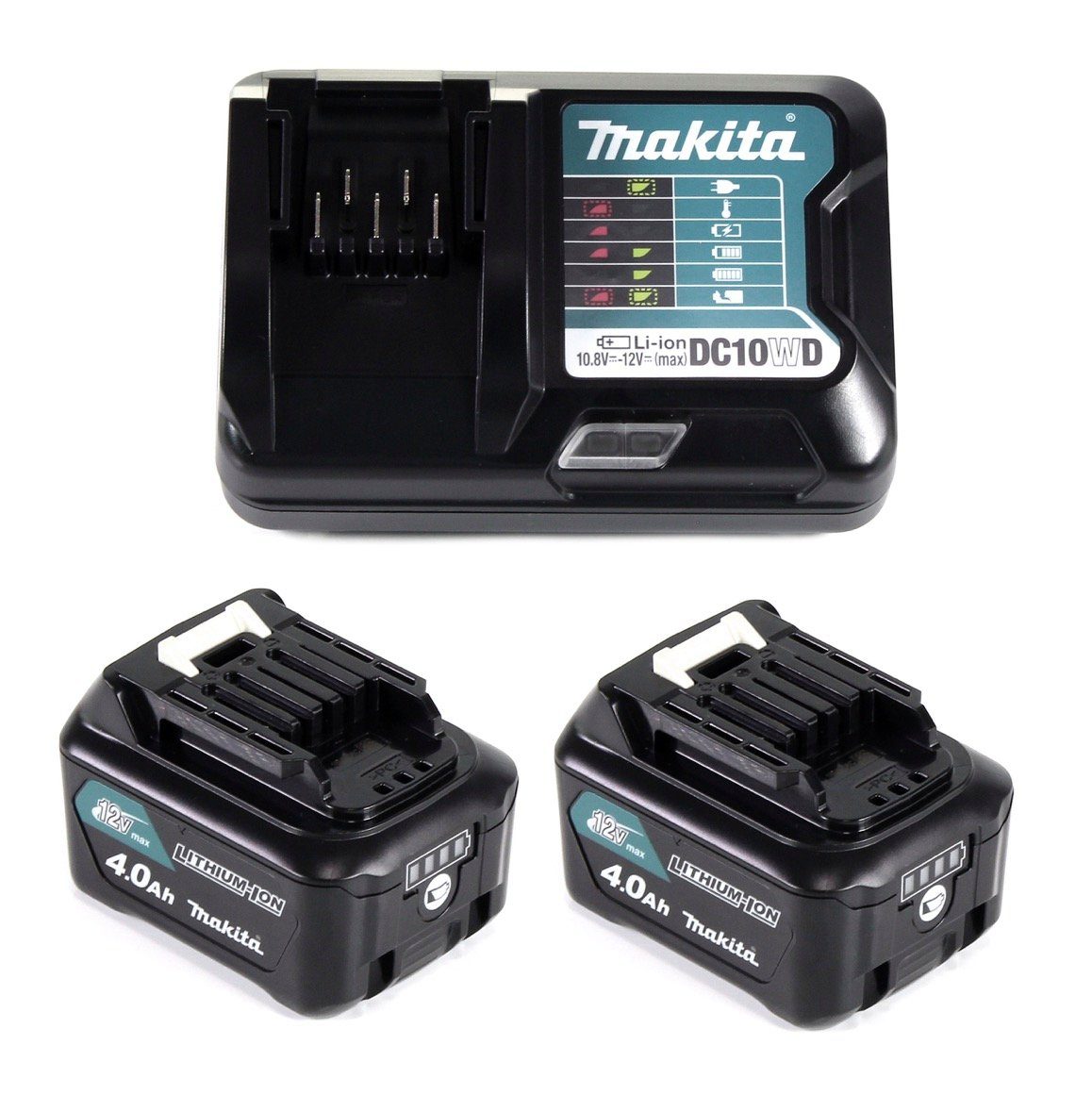 Makita Power Source Kit 12V mit 2x BL1041B Akku 4,0Ah + DC10WD Ladegerät Akkupacks – Bild 4 von 5