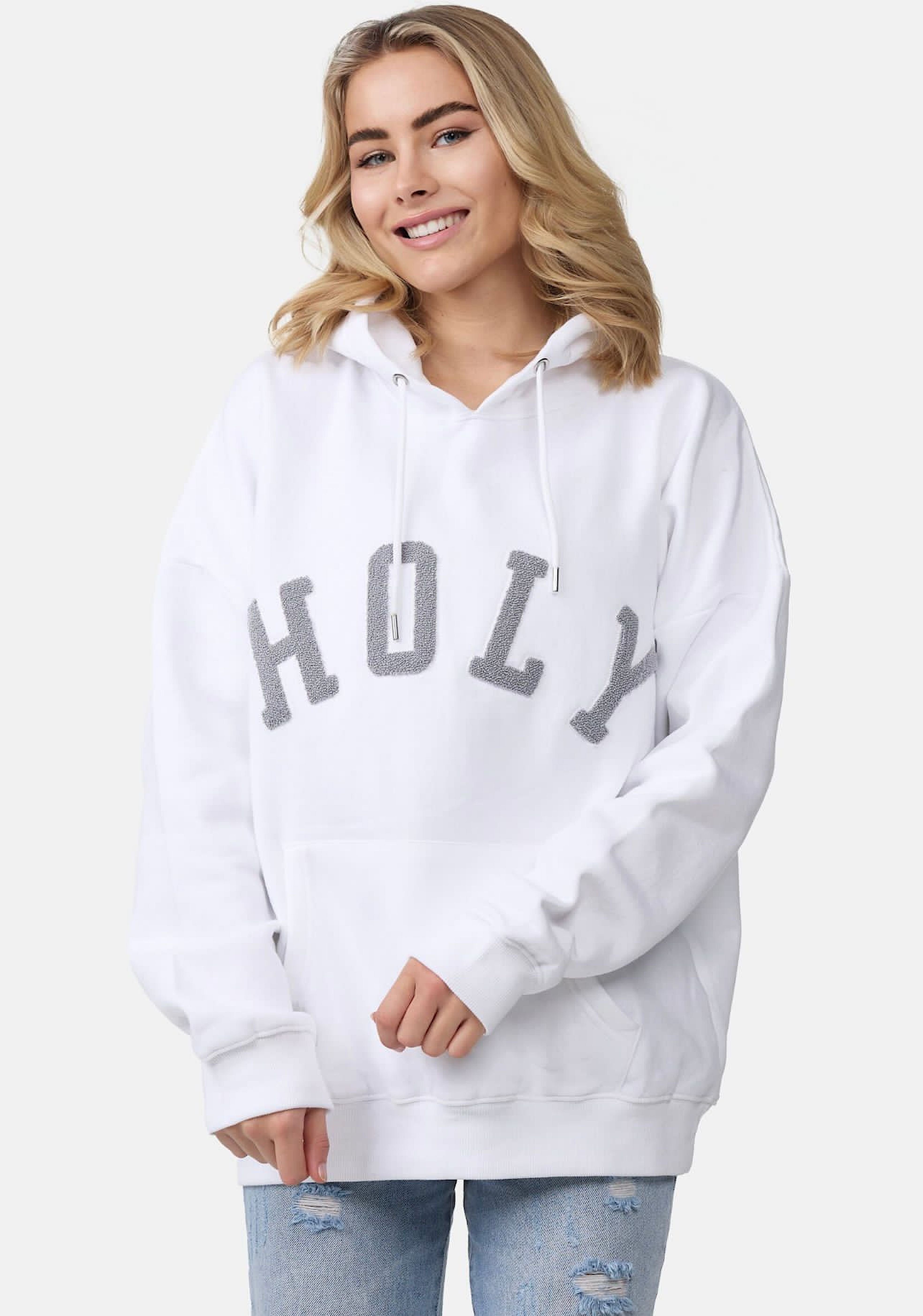 Worldclassca Hoodie Worldclassca Oversized Hoodie "HOLY" Kapuzenpullover Sweatshirt Weiß