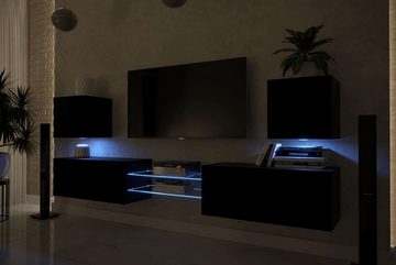 ROYAL24_MARKT Wohnwand - Zeitgemäßes Design in Premium Qualität, (Komplett Set, 6-St., Premium - D144), Modernes - zeitgemäßes Design - LED Beleuchtung