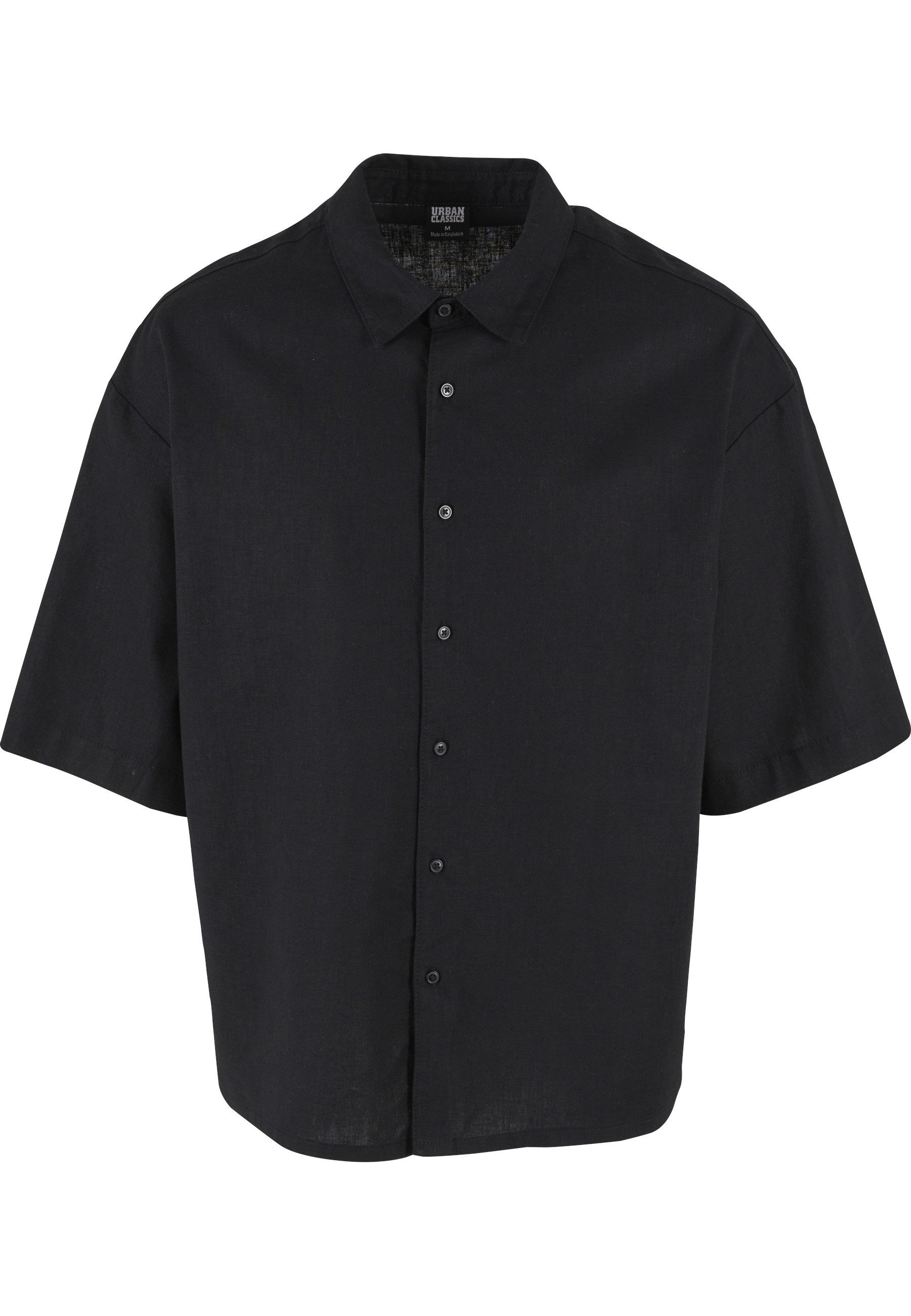 URBAN CLASSICS Langarmhemd Urban Classics Herren Boxy Cotton Linen Shirt (1-tlg)