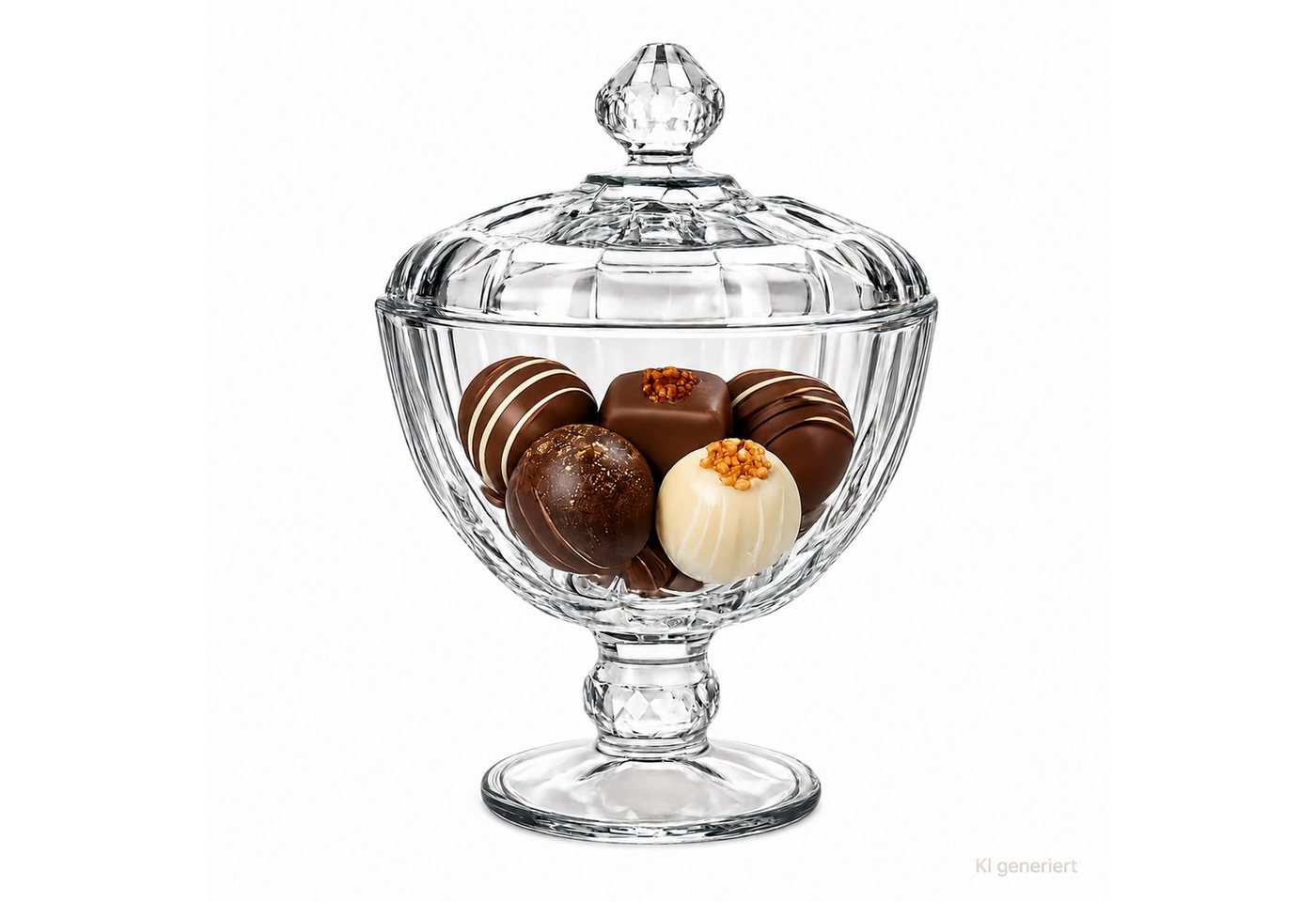 MamboCat Keksdose Mini-Patisserie auf Fuß mit Deckel Glas Bonbonniere Ø11cm Pralinendose, Glas
