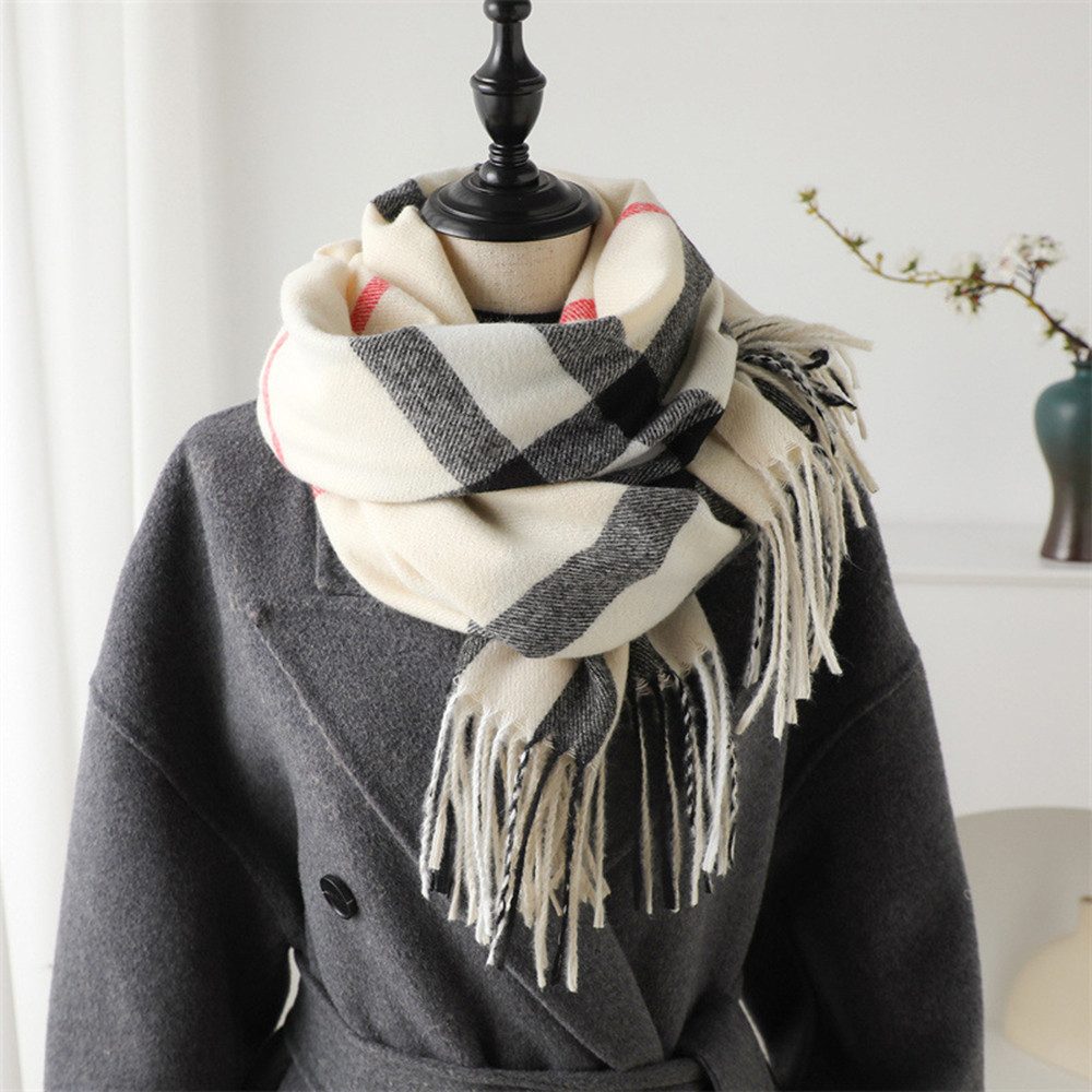 Bextsrack Wollschal Damen Kariert Groß Fransen Schal Lange Winterschal, für günstig online kaufen