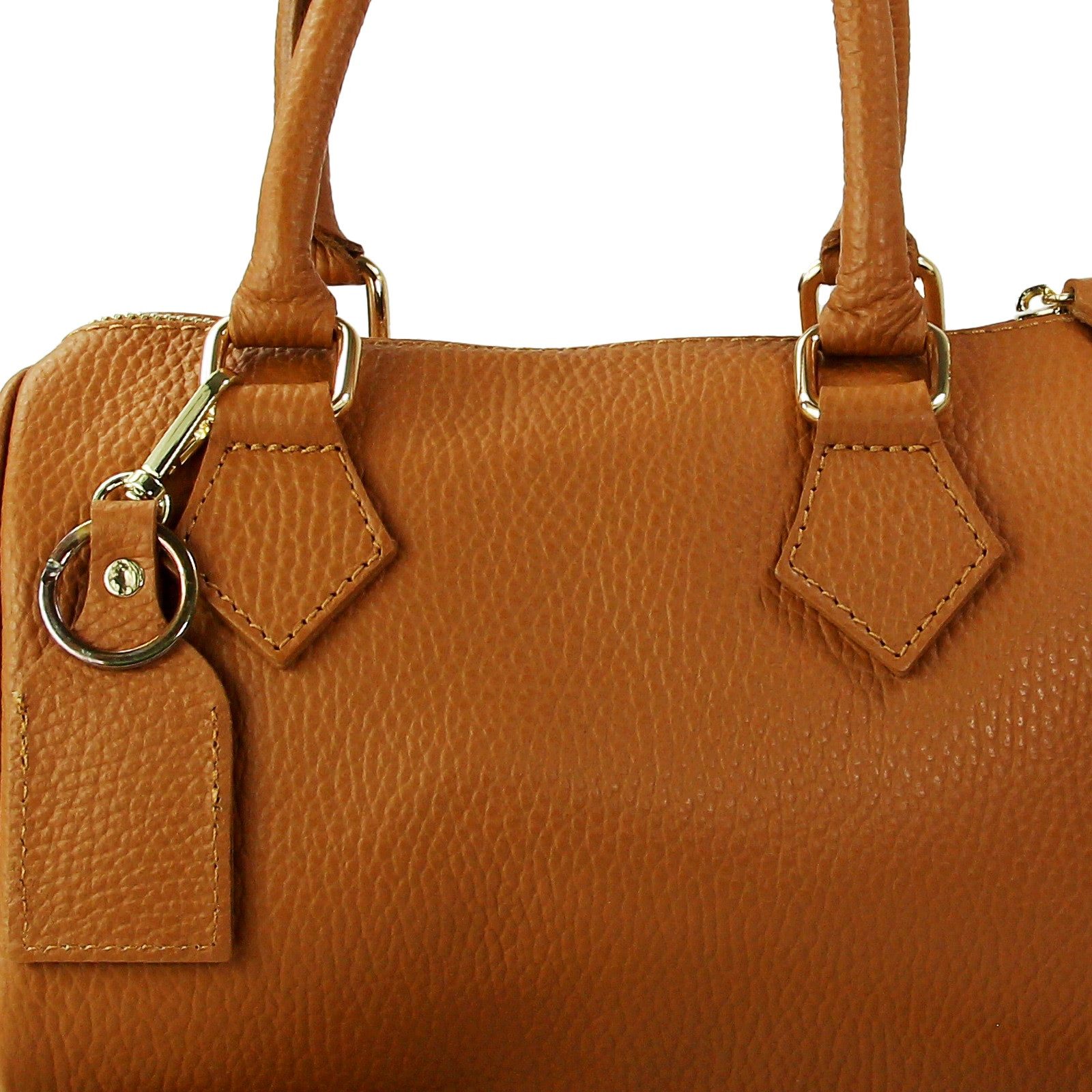 FLORENCE Umhängetasche Florence Umhängetasche Damen Handtasche (Umhängetasche), Damen Umhängetasche Leder, tan, braun ca. 22cm x ca. 15cm
