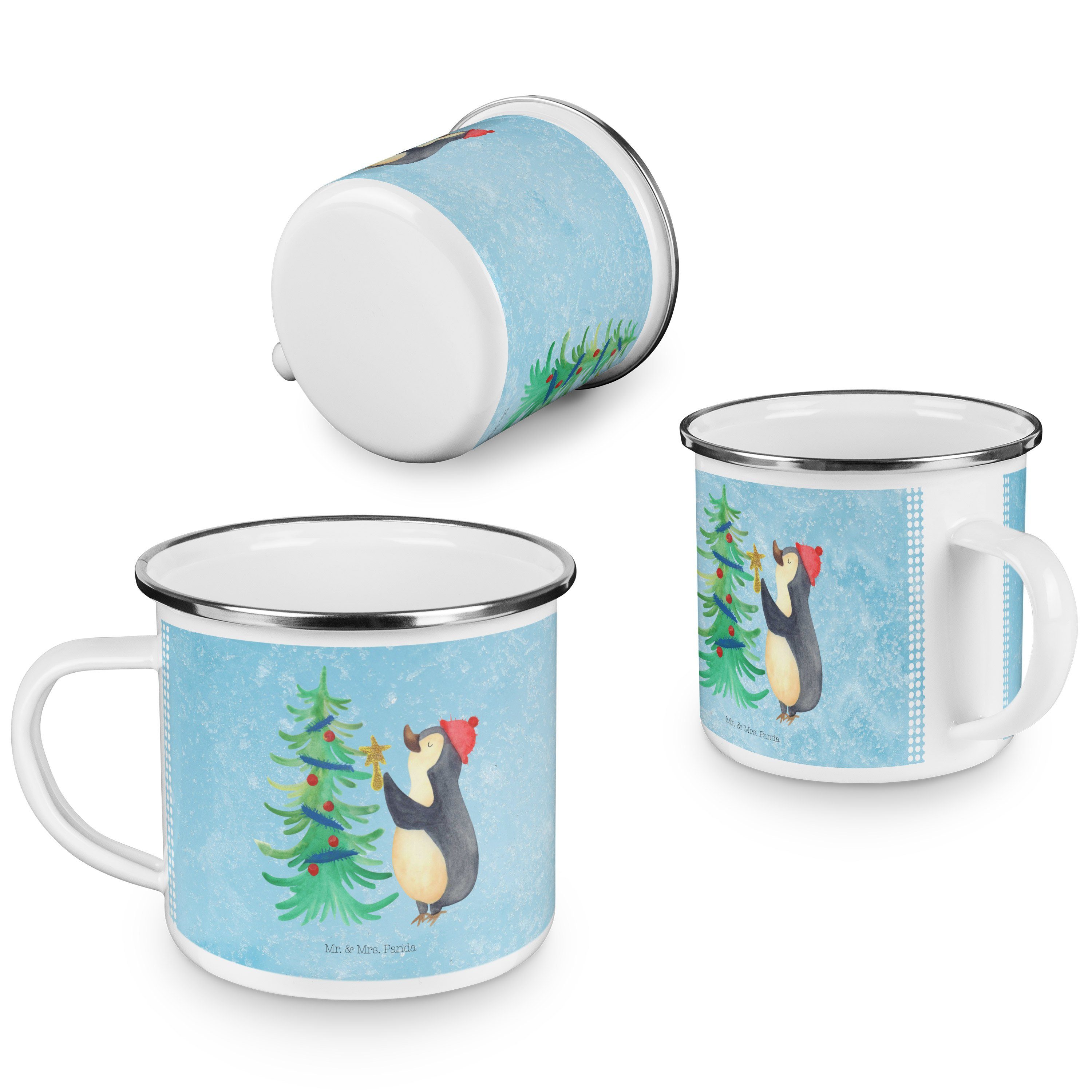 - Emaille Becher - Heiligabend, Mr. Eisblau Panda Tas, Weihnachtsbaum Pinguin Geschenk, Mrs. & Outdoor