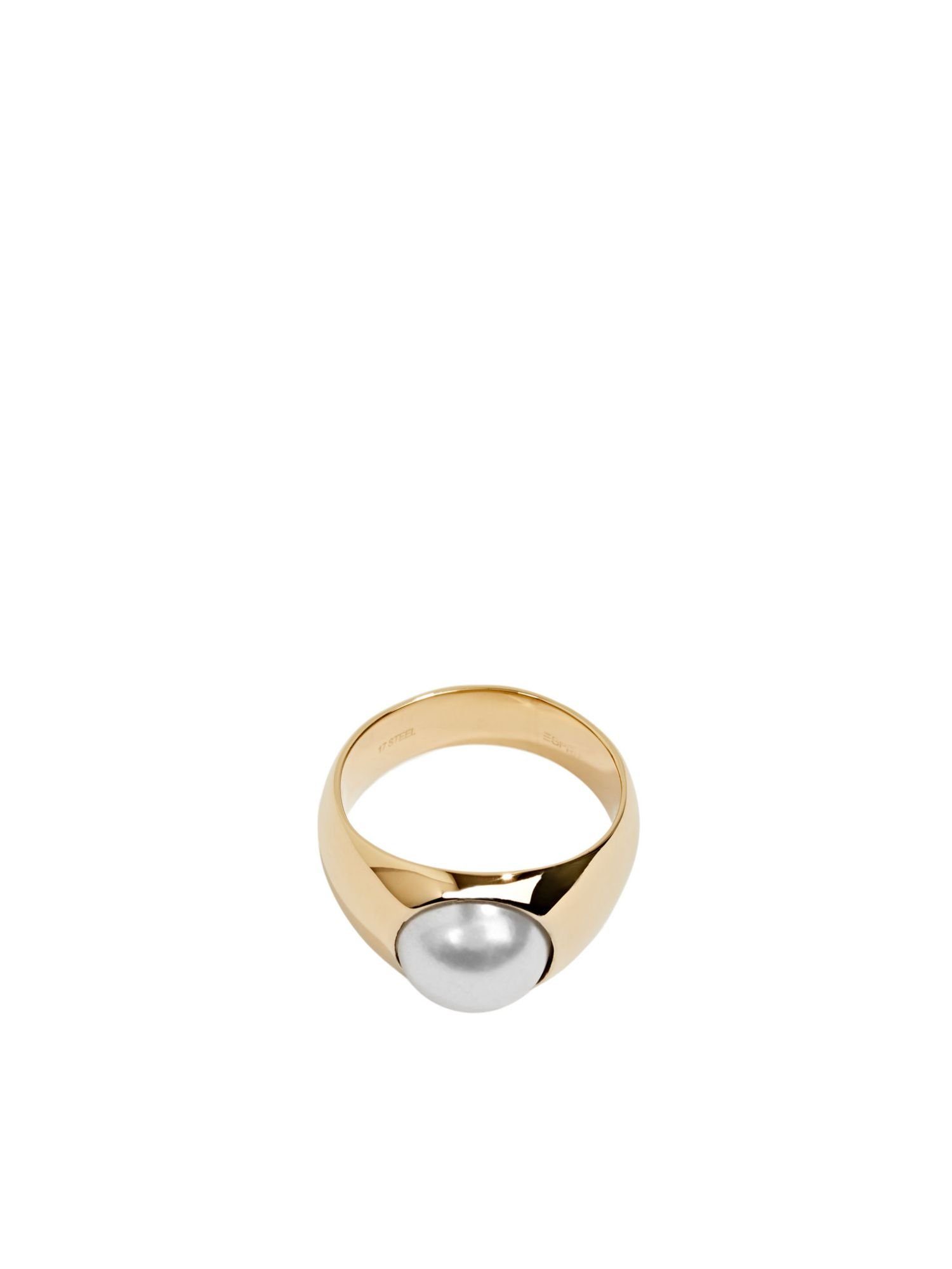 Damen Schmuck Esprit Fingerring Ring mit Perle, Edelstahl