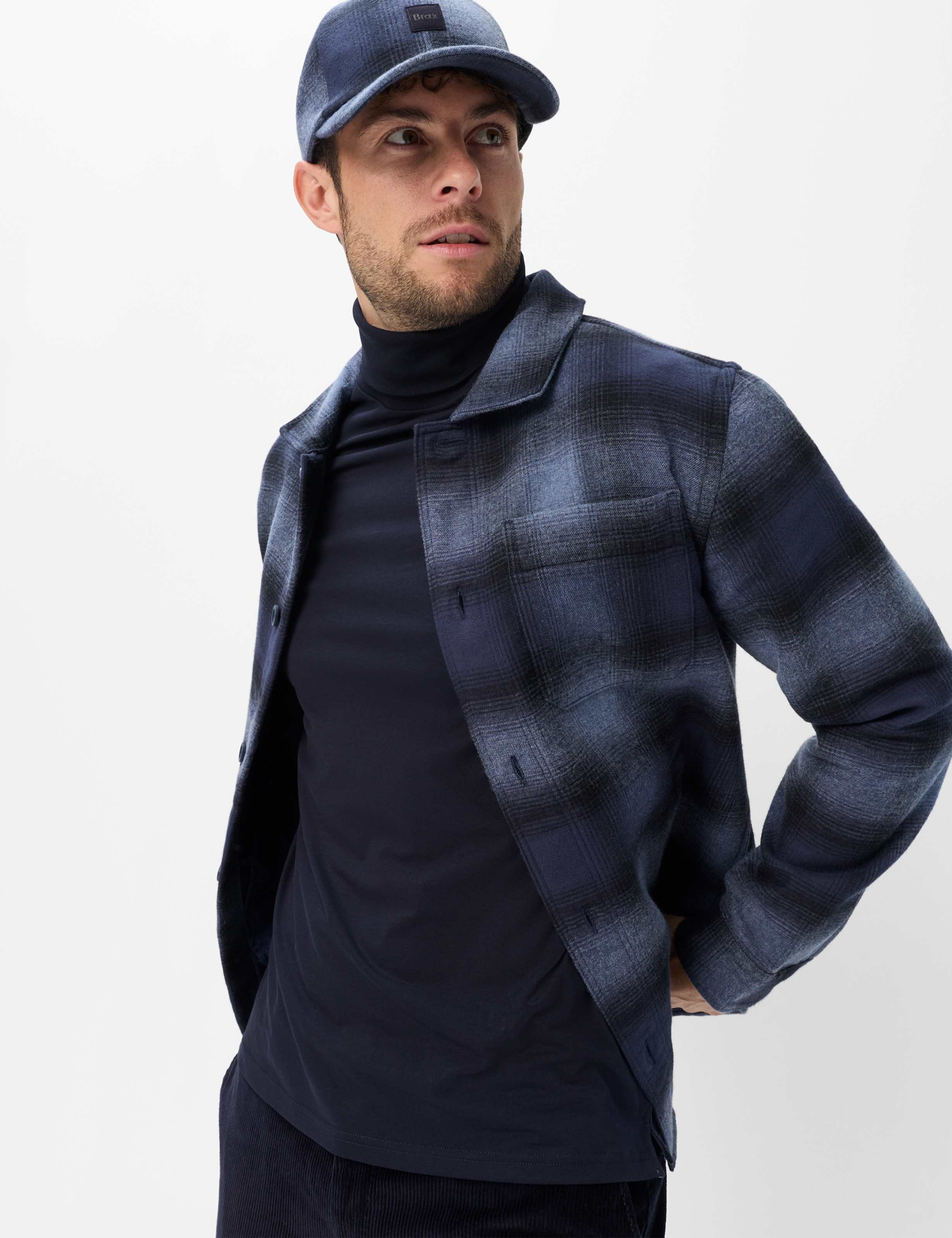 Brax Sweatjacke Style SANTIAGO Flanell: Kariertes Overshirt im Baumwollmix – Bild 3 von 5