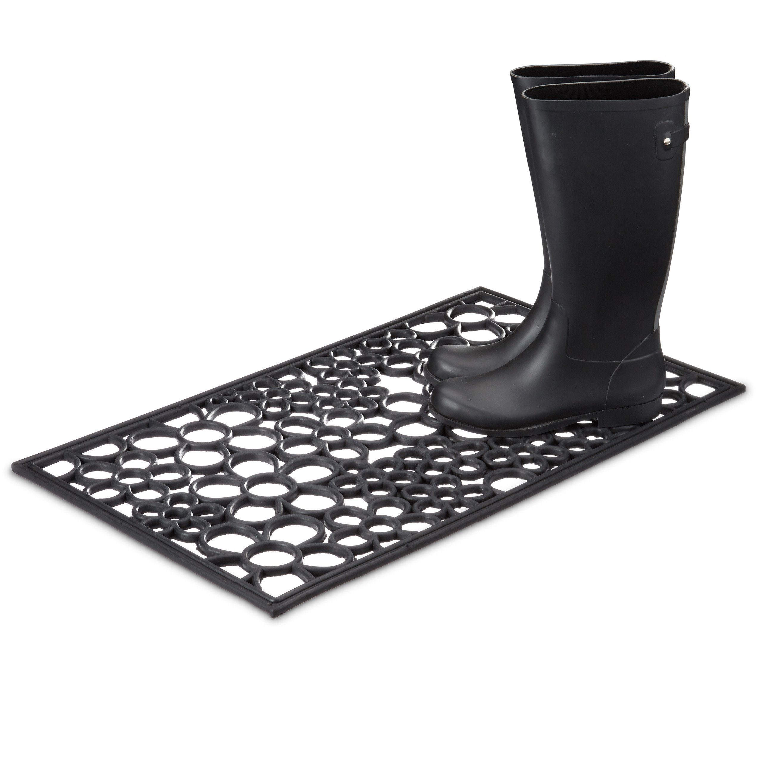 relaxdays Fußmatte Fußabtreter Gummi, Rechteckig, Höhe: 10 mm – Bild 3 von 5