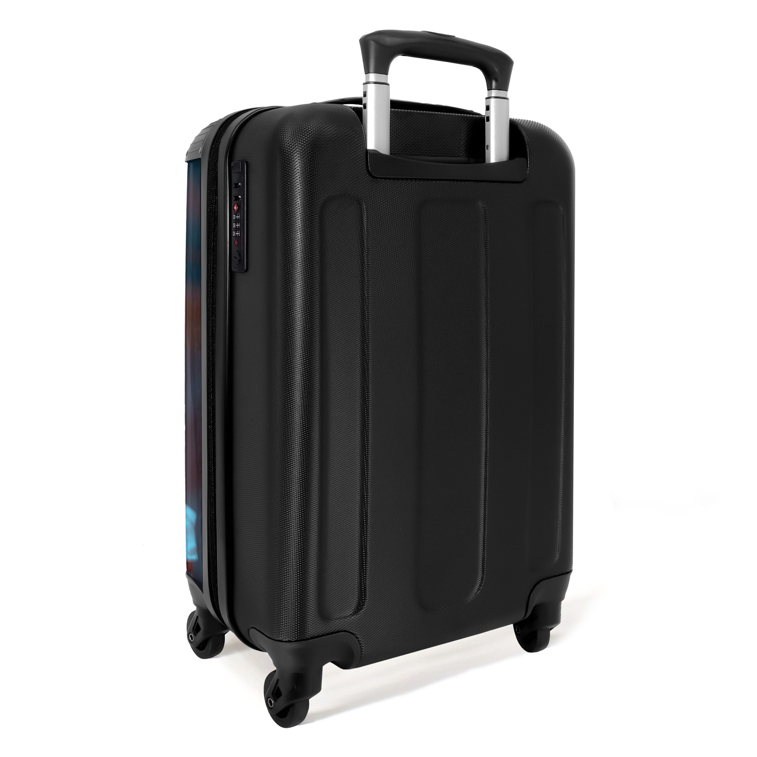 NoBoringSuitcases.com© Hartschalen-Trolley Griechische Statue mit Brille 55x35x20cm, 4 Rollen, Reisekoffer mit 4 Rollen, Carry on luggage, Männer
