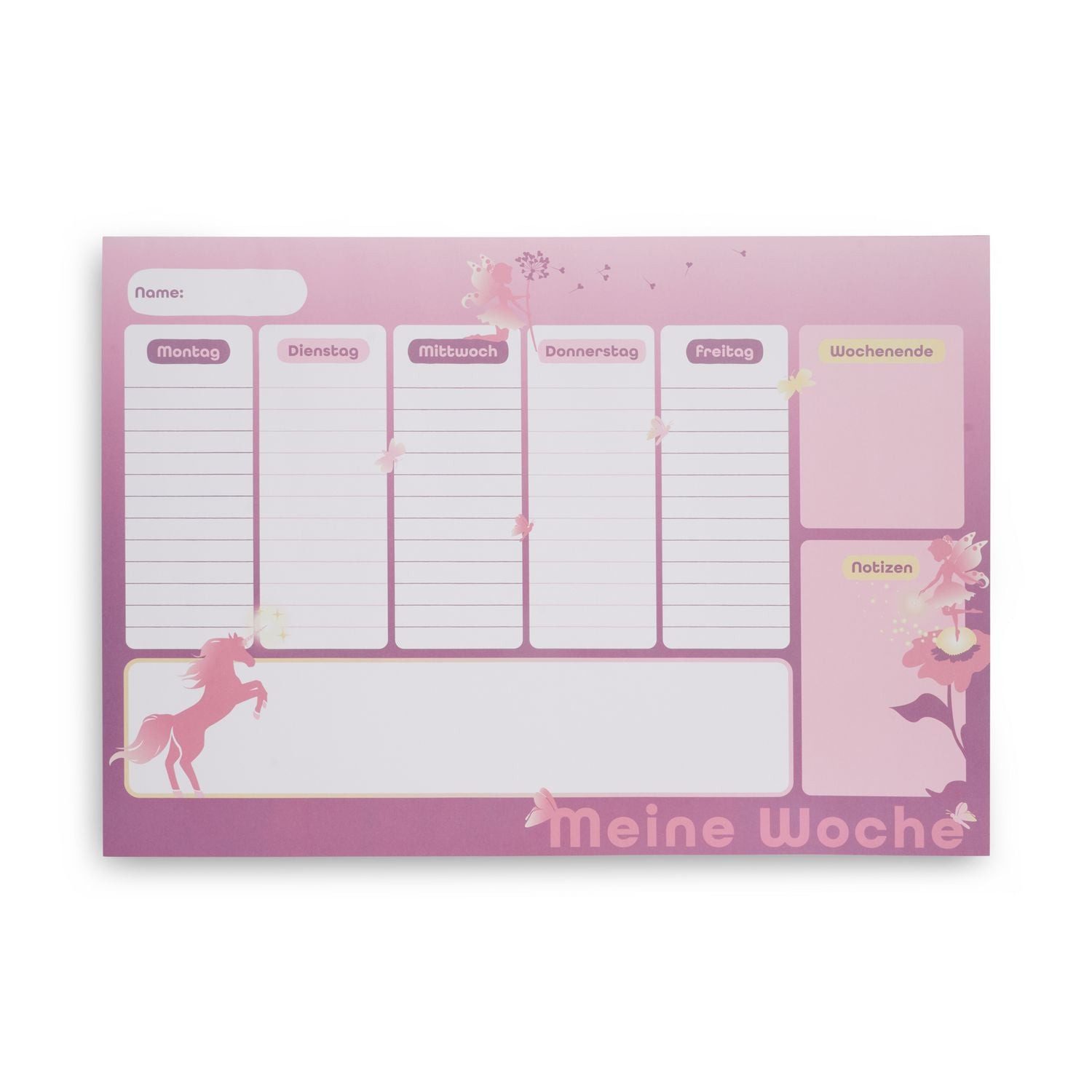 Schülerkalender Wochenplaner A3, Fee