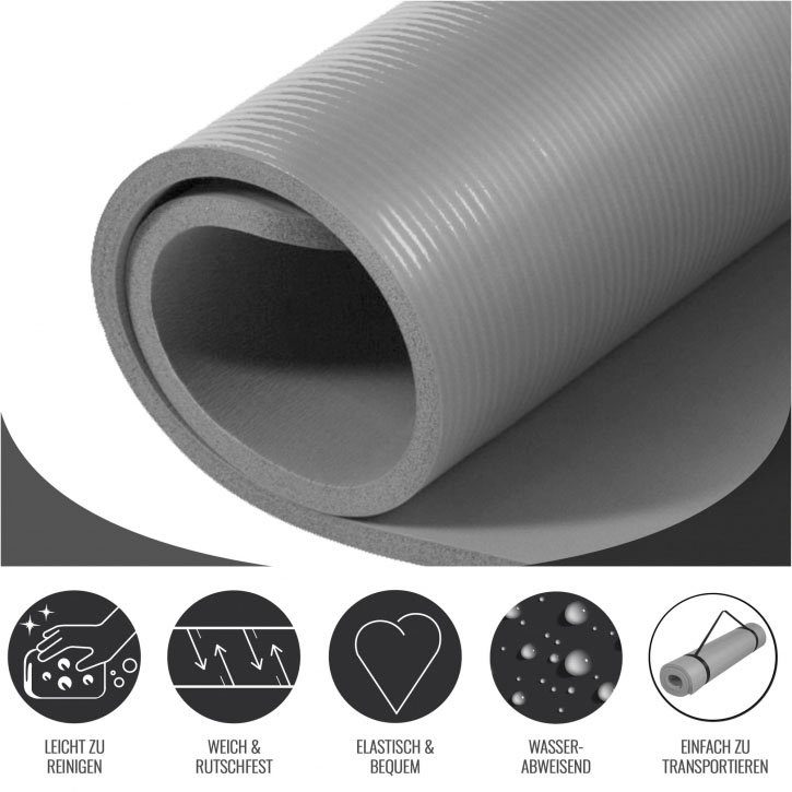 1,5 grau GORILLA 100 x x Sportmatte cm SPORTS 190 Yogamatte