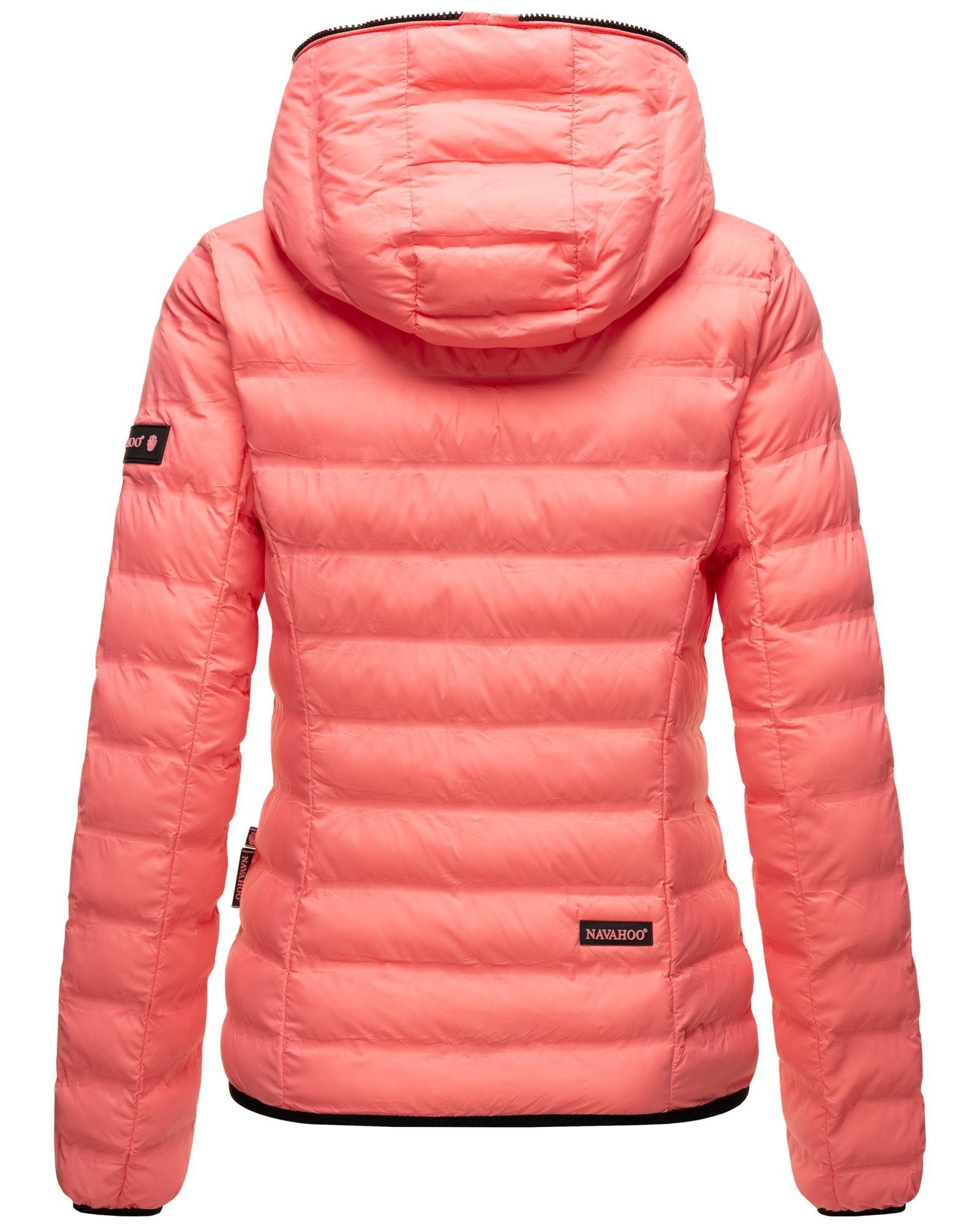 Damen Navahoo modische Neevia orange Steppjacke mit Übergangsjacke Kapuze