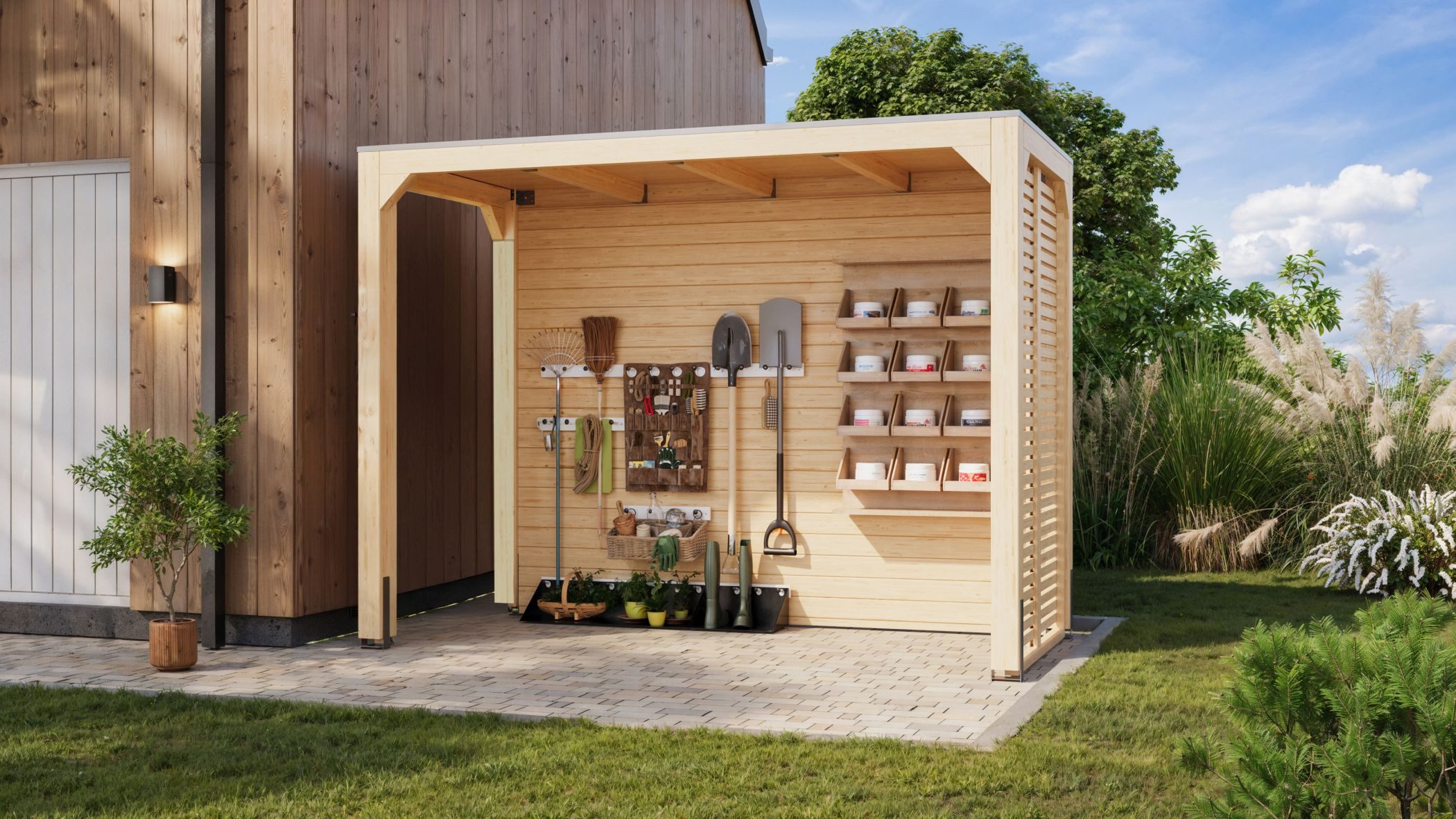 Karibu Gartenhaus Robuster Pavillon aus Leimholz günstig online kaufen
