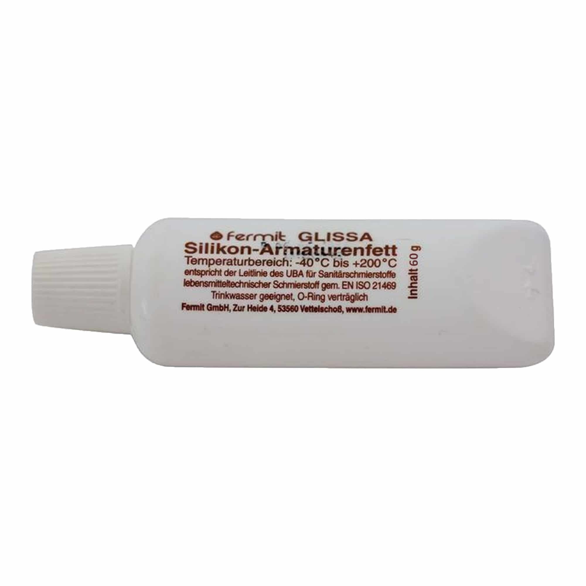 Fermit Schmierfett, 60 g, Fermit Silikonfett Glissa für Trinkwasser geeignet, in der Tube