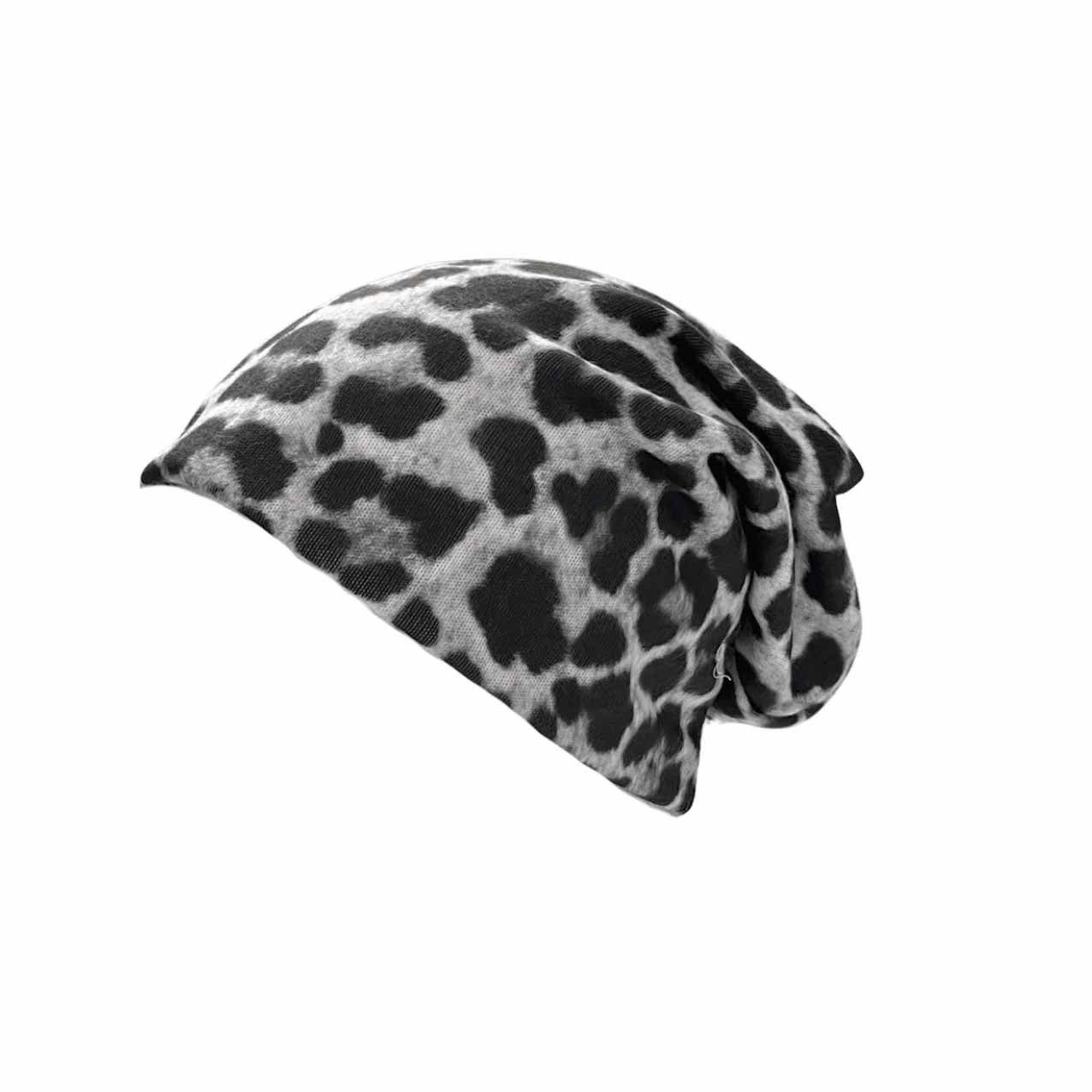 ITALYSHOP24 Beanie Made in Italy Damen Mütze Beanie Leo Muster Wintermütze Oversizemütze Kappe mit Karo Muster Animal Print Schlauchmütze Einheitsgröße leicht