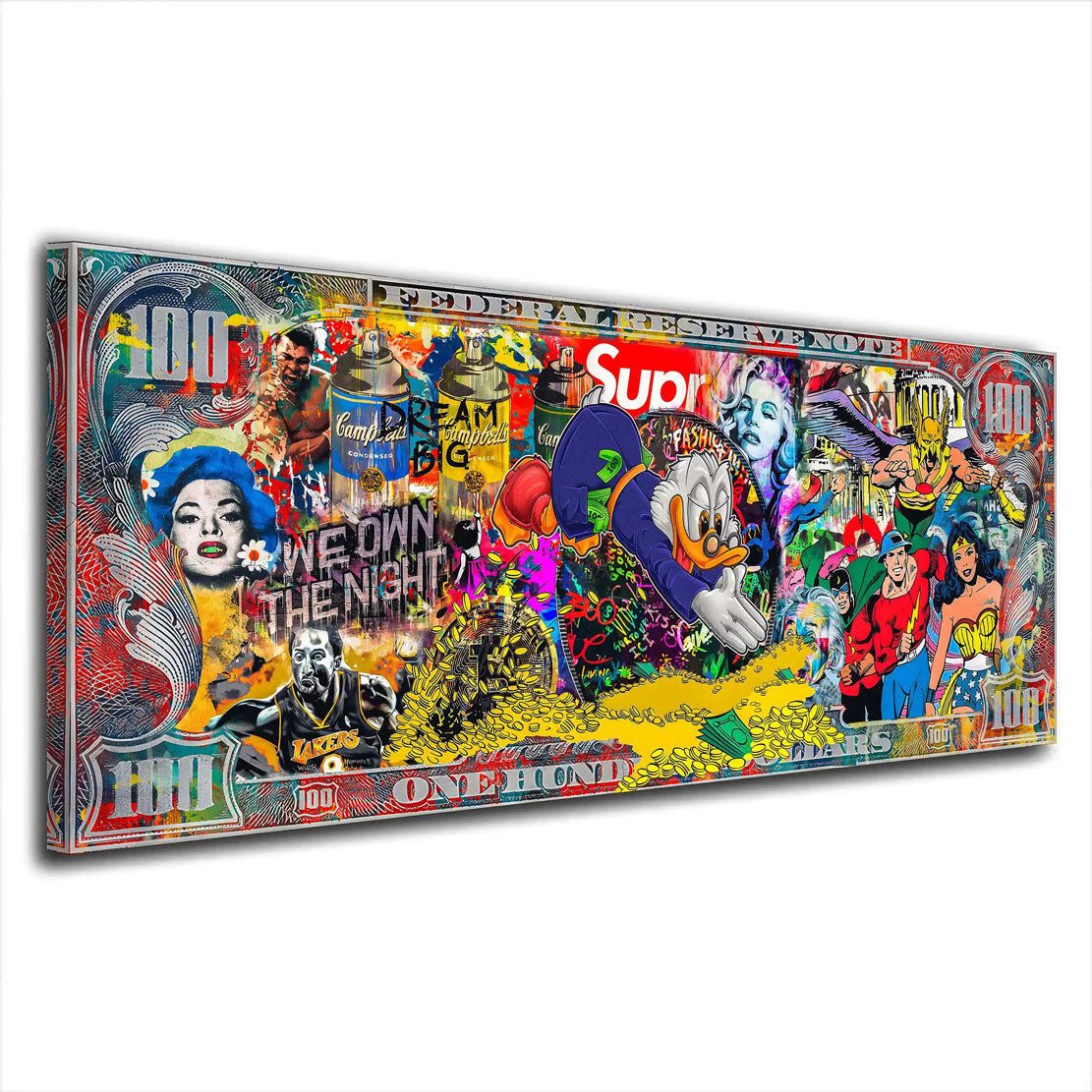 Artedinoi Leinwandbild Pop Art Dollar Stars günstig online kaufen