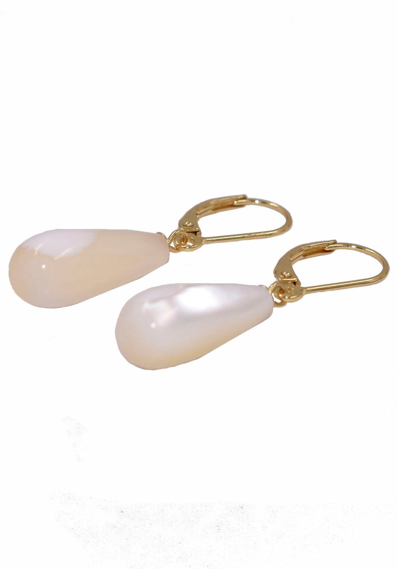 Firetti Paar Ohrhänger Schmuck Geschenk Silber 925 Ohrschmuck Patentbrisur Perlmutt Tropfen, Made in Germany - mit Perlmutt