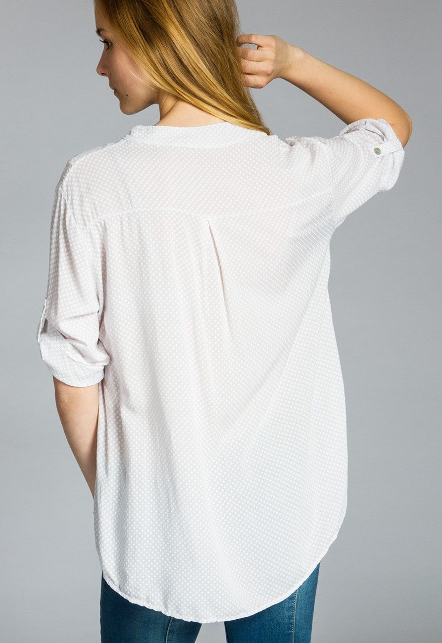 Caspar Shirtbluse BLU013 Damen Bluse gepunktet elegante 3/4 Arm Bluse Pünktchenbluse