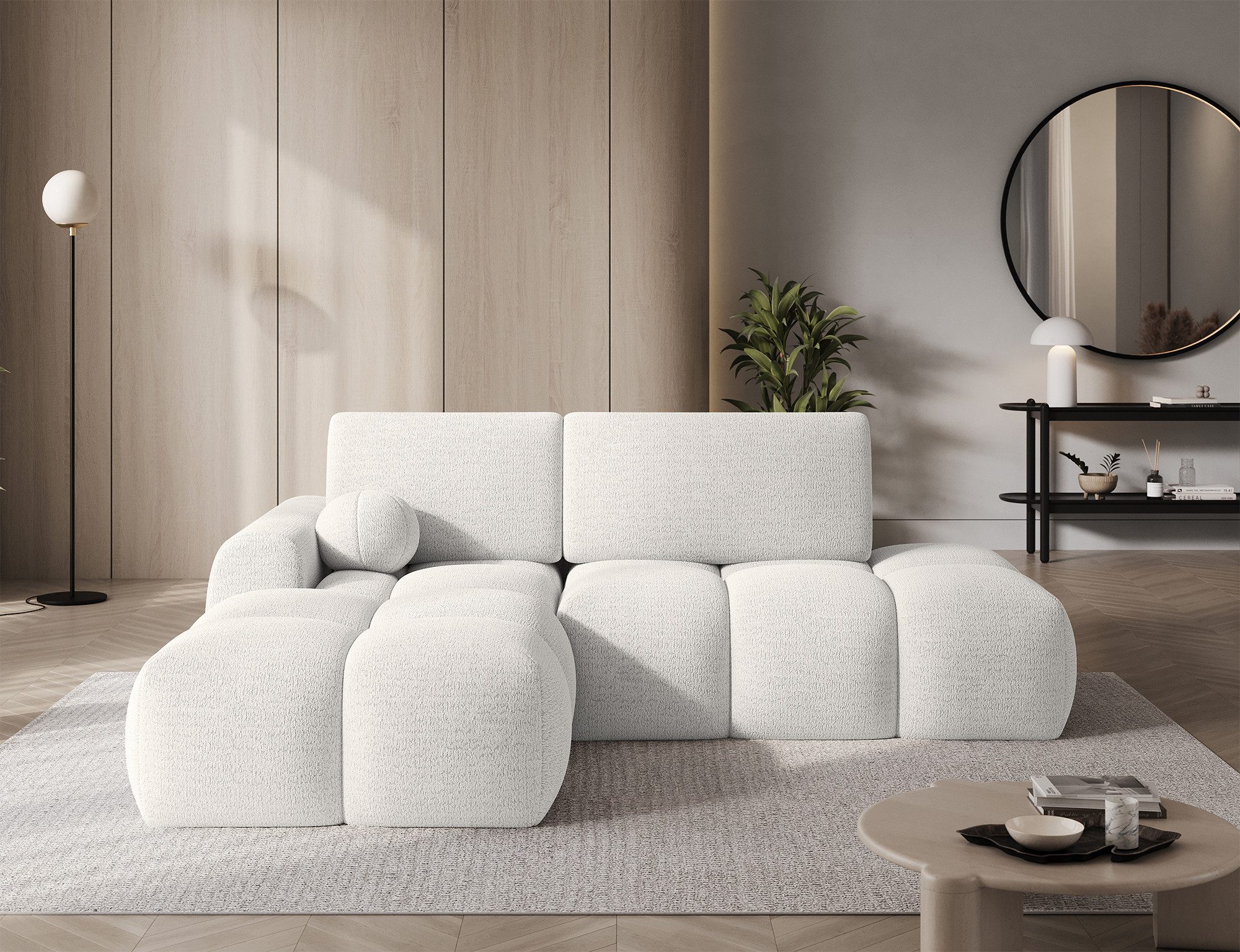 Lukas Möbel Ecksofa Ecksofa Vittario mit Bettkasten Schlaffunktion in Bubble Design, mit Bettfunktion und Stauraum in Bubble-Optik